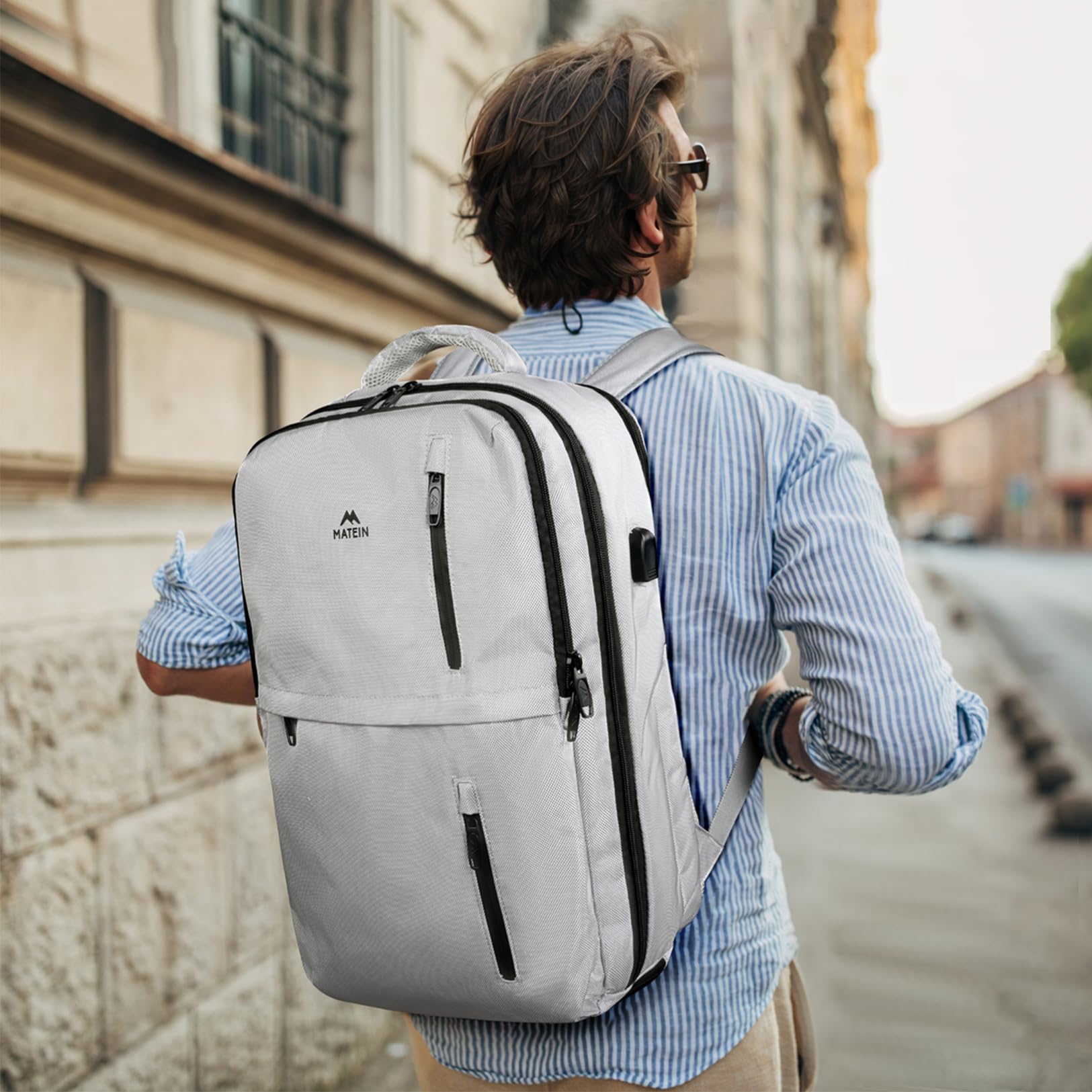 Foto 8 pulgar | Mochila De Viaje Para Portátil Matein De 17 Pulgadas Y 40 L, Resistente Al Agua - Venta Internacional.