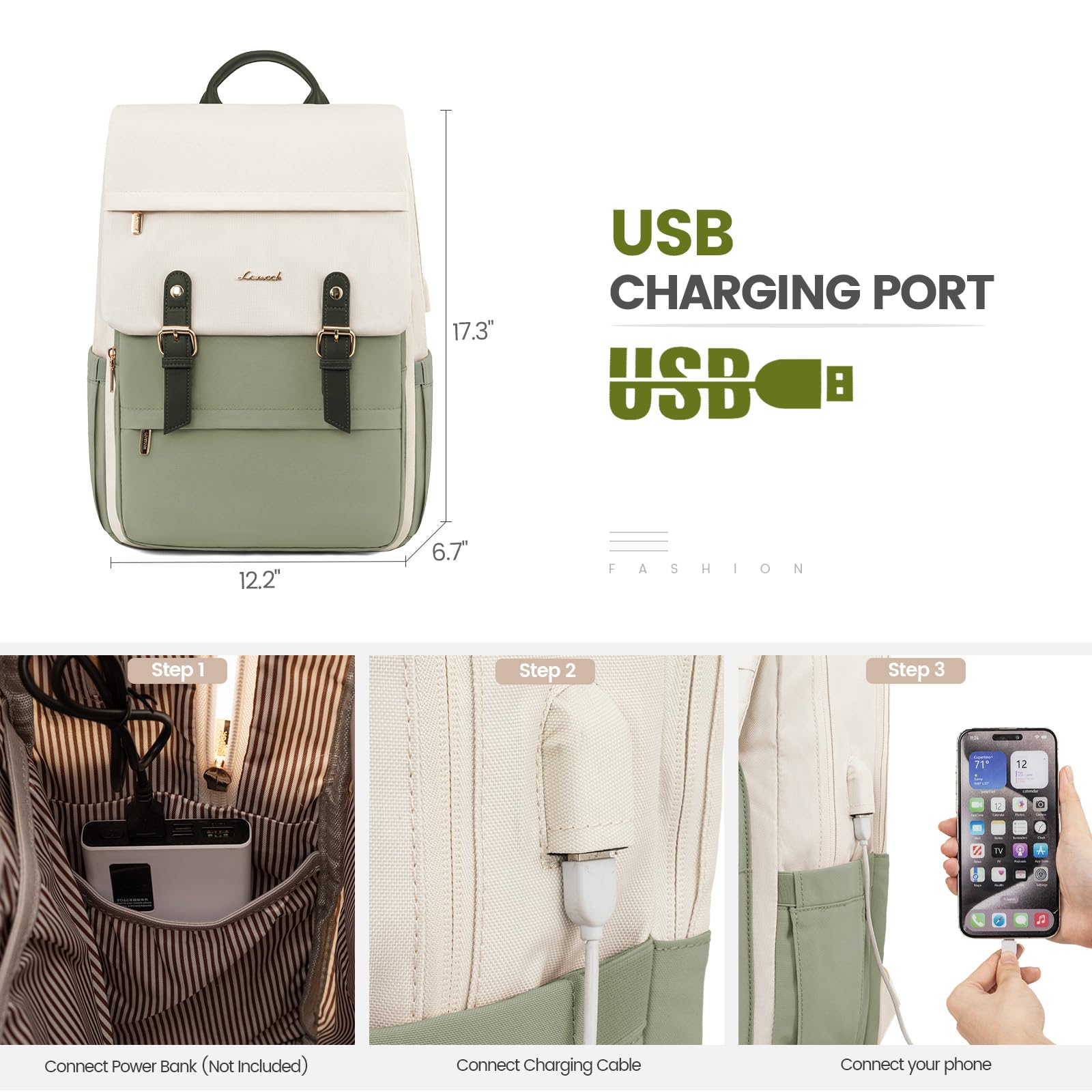 Foto 6 pulgar | Mochila Lovevook Para Portátil De Viaje De 15.6 Pulgadas Con 20 Bolsillos Para Mujer - Venta Internacional.