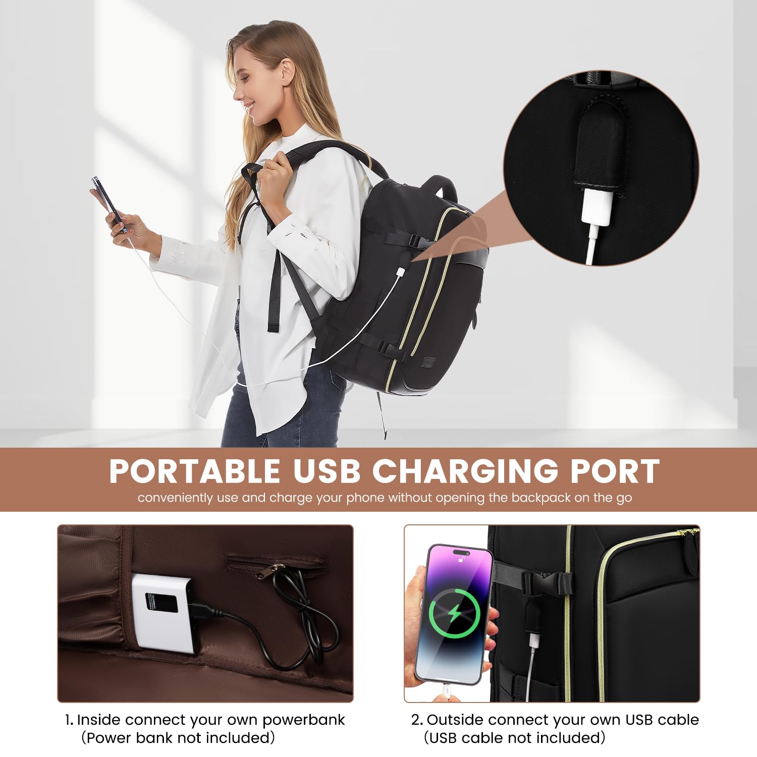 Foto 8 pulgar | Mochila De Viaje Lovevook De 40 Litros Para Mujer Con Cubos De Embalaje De 17 Pulgadas - Venta Internacional.