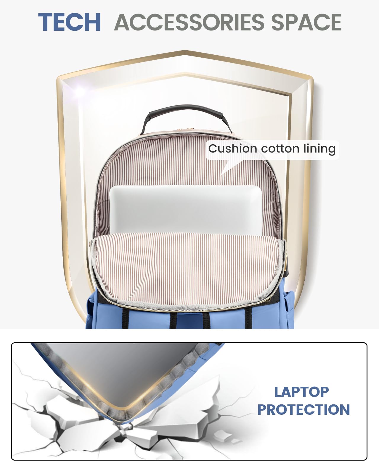 Foto 7 | Mochila Lovevook Para Portátil Para Mujer De 15,6 Pulgadas Con Puerto Usb, Color Azul - Venta Internacional.
