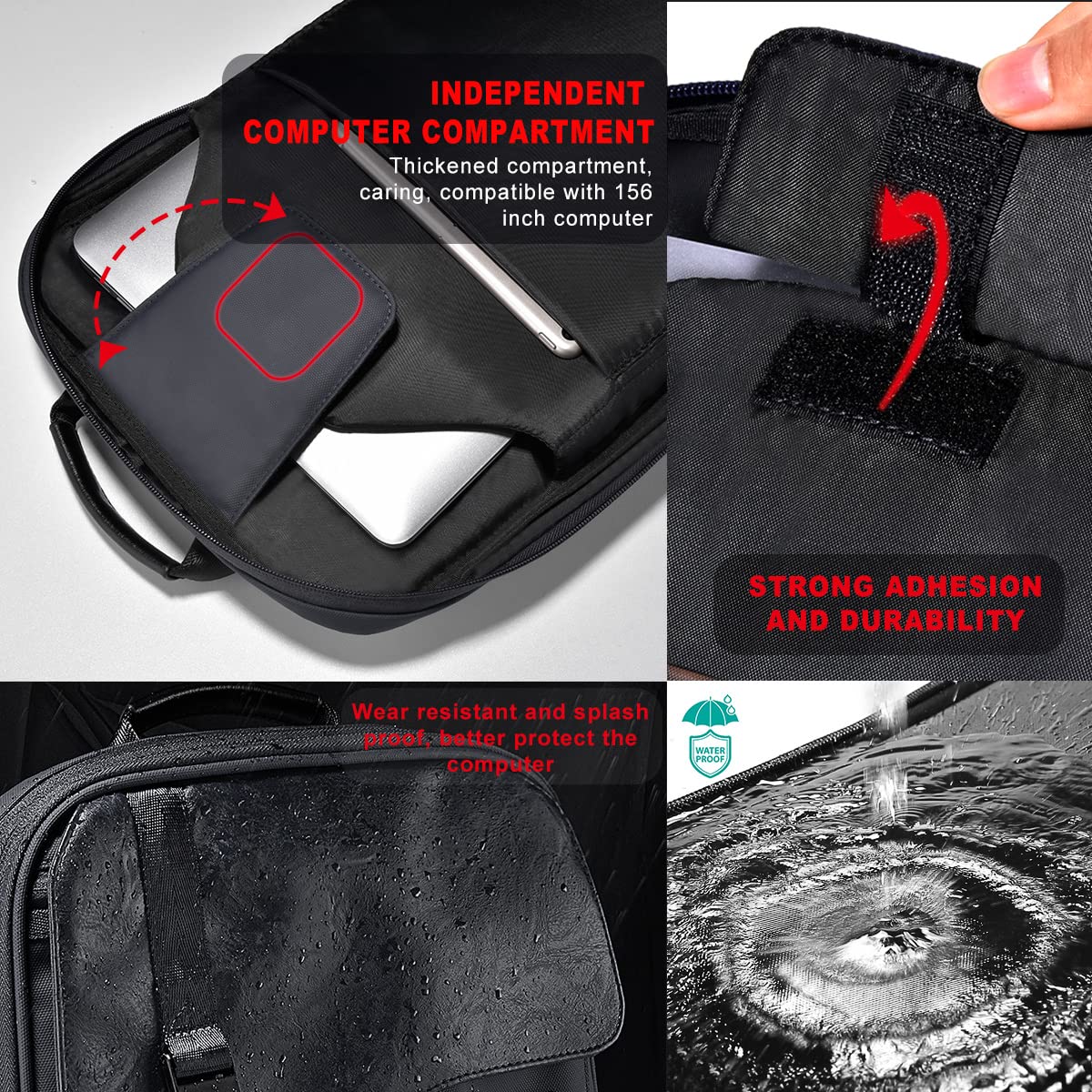 Foto 4 pulgar | Mochila Para Portátil Zinz Delgada Y Ampliable De 15 A 16 Pulgadas A Prueba De Agua - Venta Internacional.
