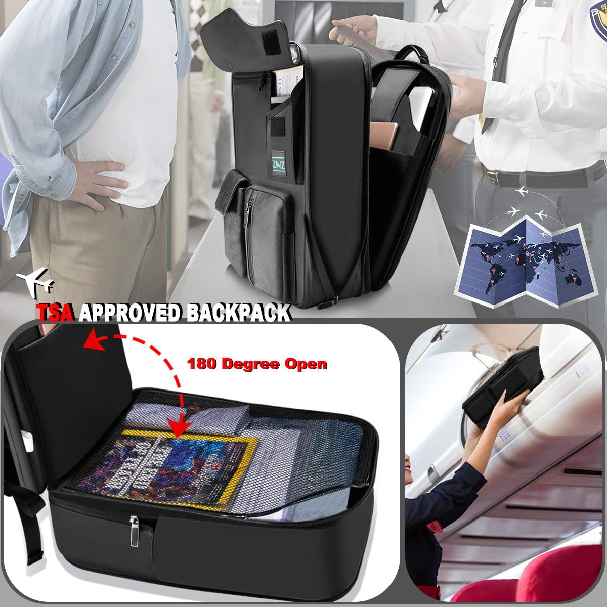 Foto 5 pulgar | Mochila Para Portátil Zinz Delgada Y Ampliable De 15 A 16 Pulgadas A Prueba De Agua - Venta Internacional.