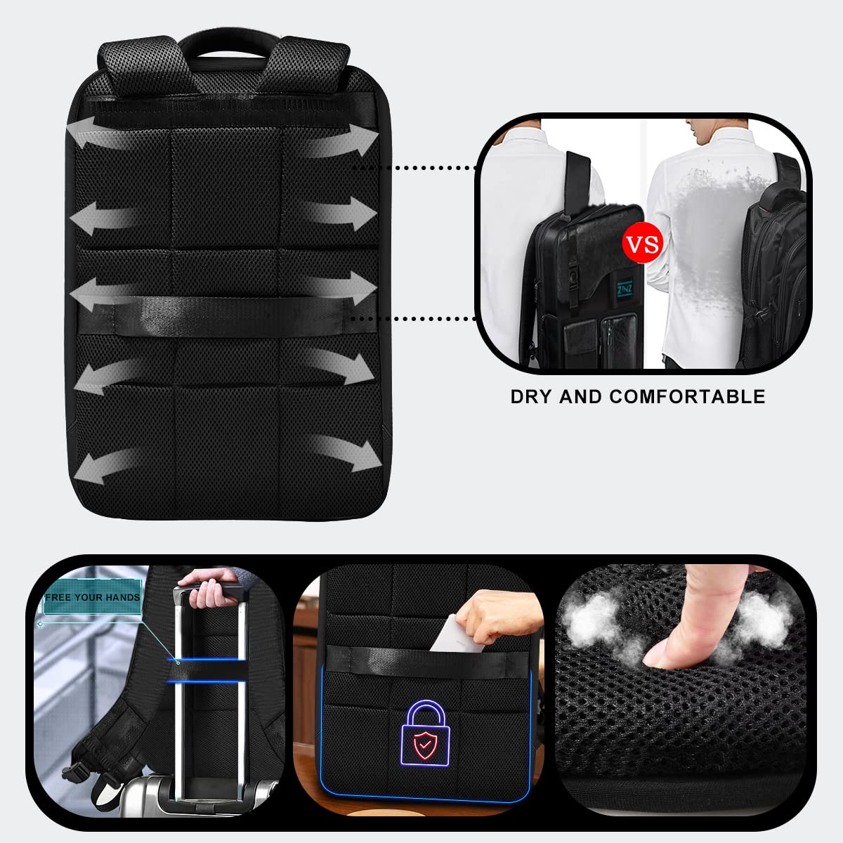 Foto 6 pulgar | Mochila Para Portátil Zinz Delgada Y Ampliable De 15 A 16 Pulgadas A Prueba De Agua - Venta Internacional.