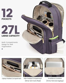 Foto 2 | Mochila Lovevook Para Mujer, Portátil De Viaje De 15.6 Pulgadas Con Puerto Usb - Venta Internacional.