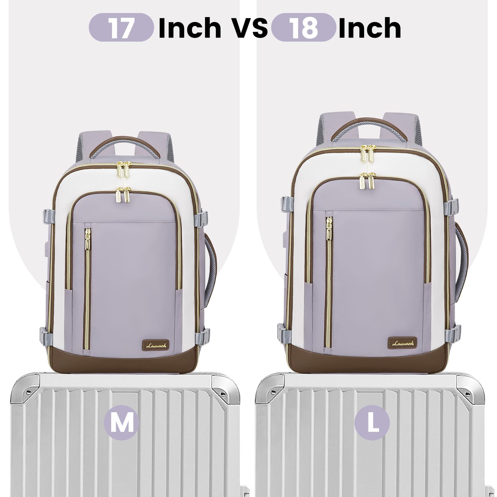 Foto 8 pulgar | Mochila De Viaje Lovevook 40l Con 3 Cubos De Embalaje Gris Claro - Venta Internacional.