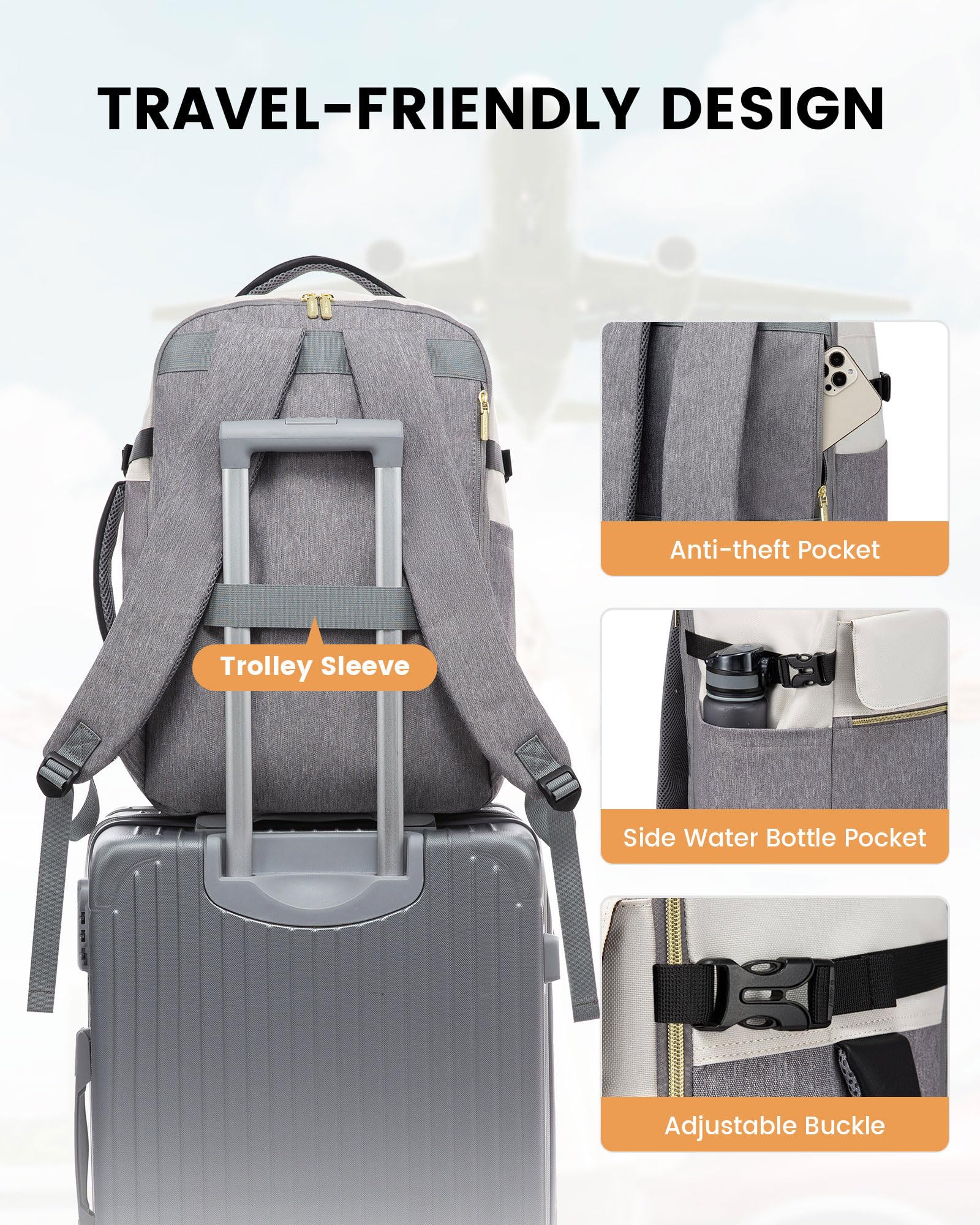 Foto 8 pulgar | Mochila De Viaje Lovevook Tsa Carry On 40 L Resistente Al Agua - Venta Internacional.