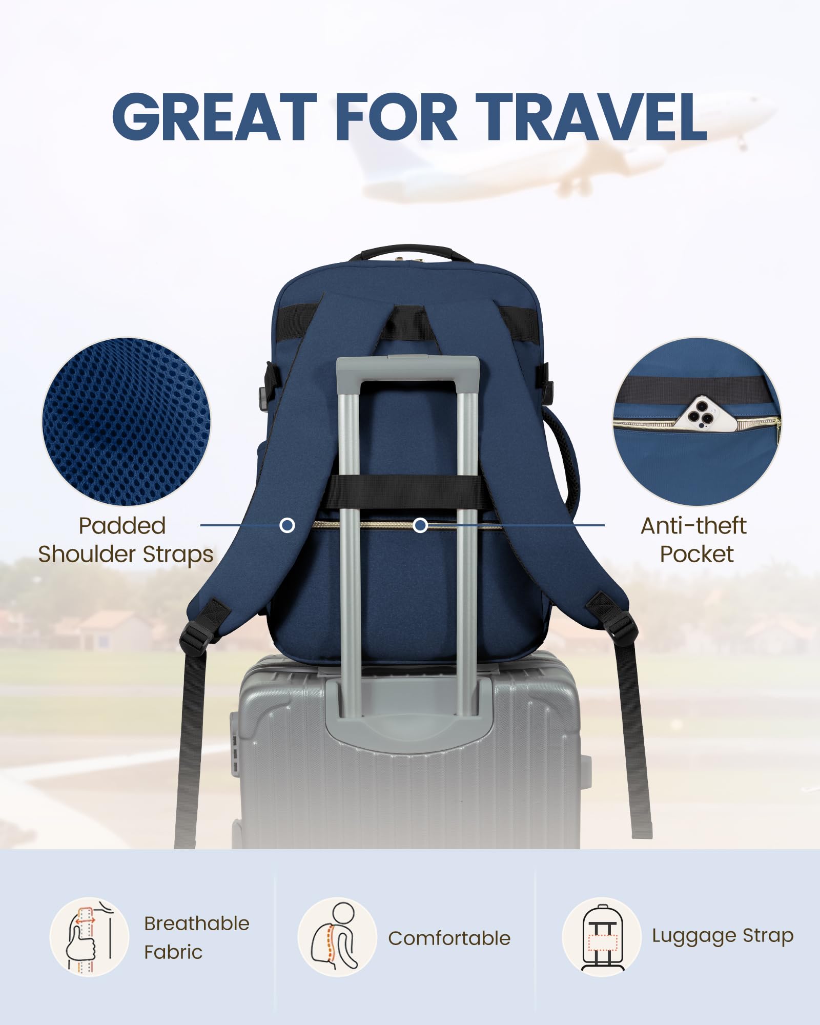 Foto 7 pulgar | Mochila De Viaje Lovevook De 40 Litros Con Portátil De 17,3'' A Prueba De Agua - Venta Internacional.