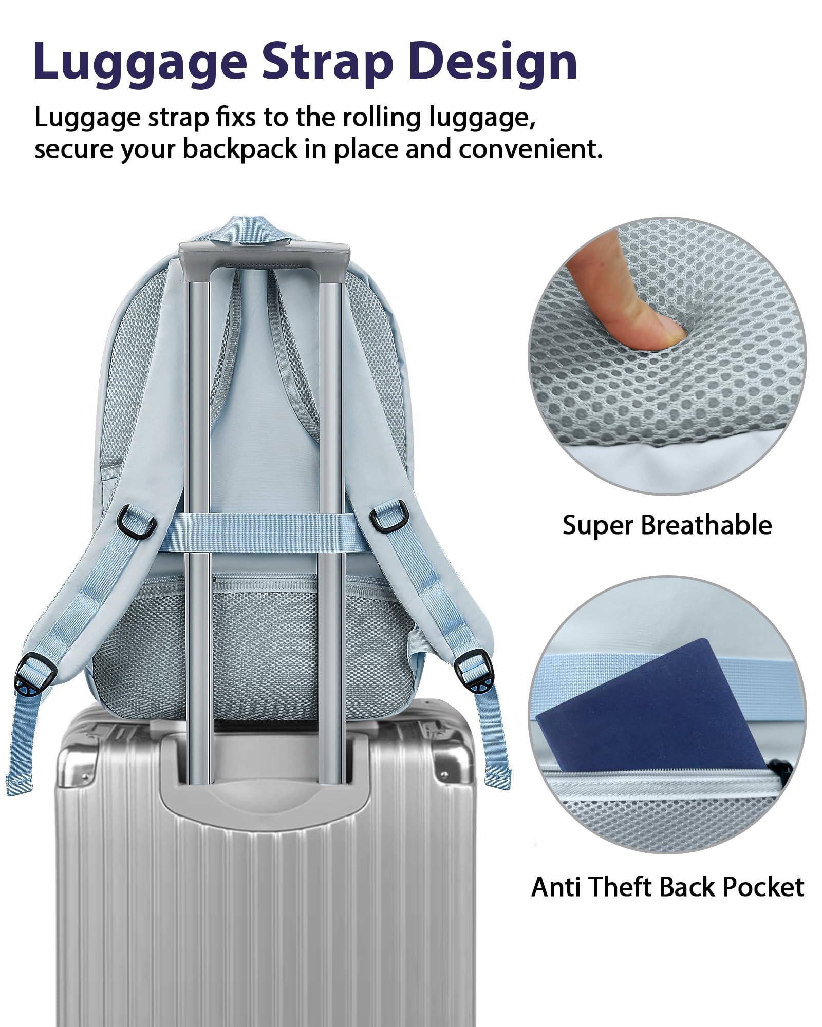 Foto 4 pulgar | Mochila Para Portátil Matein Para Mujer De 17 Pulgadas Con Puerto De Carga Usb - Venta Internacional.