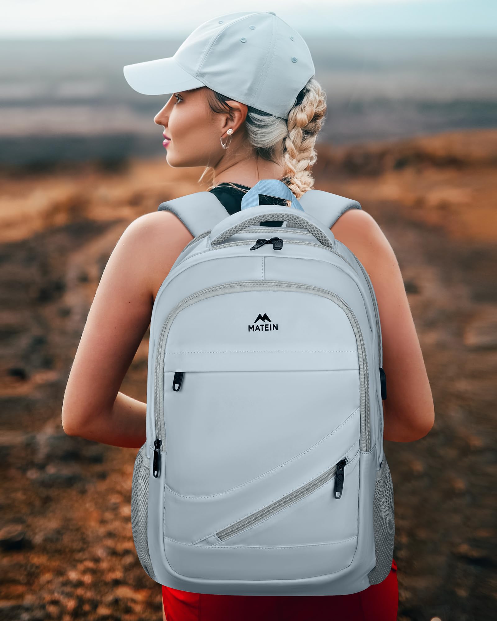 Foto 7 pulgar | Mochila Para Portátil Matein Para Mujer De 17 Pulgadas Con Puerto De Carga Usb - Venta Internacional.