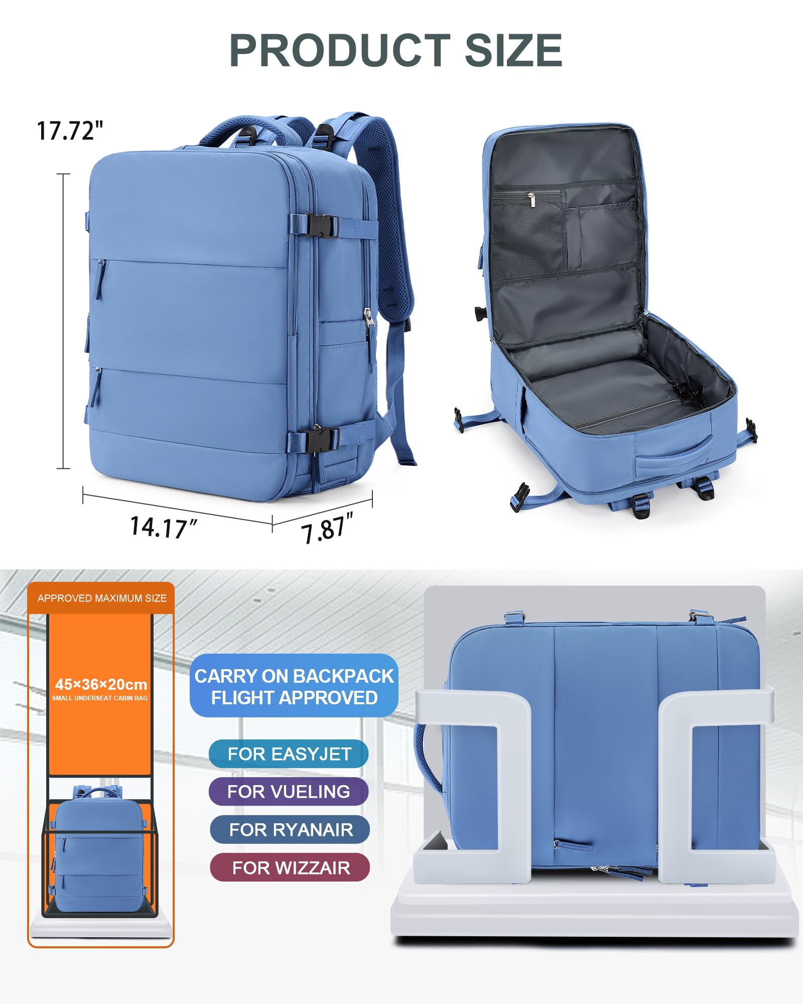 Foto 6 pulgar | Mochila De Viaje Coowoz Grande Impermeable Para Mujeres Y Hombres - Venta Internacional.