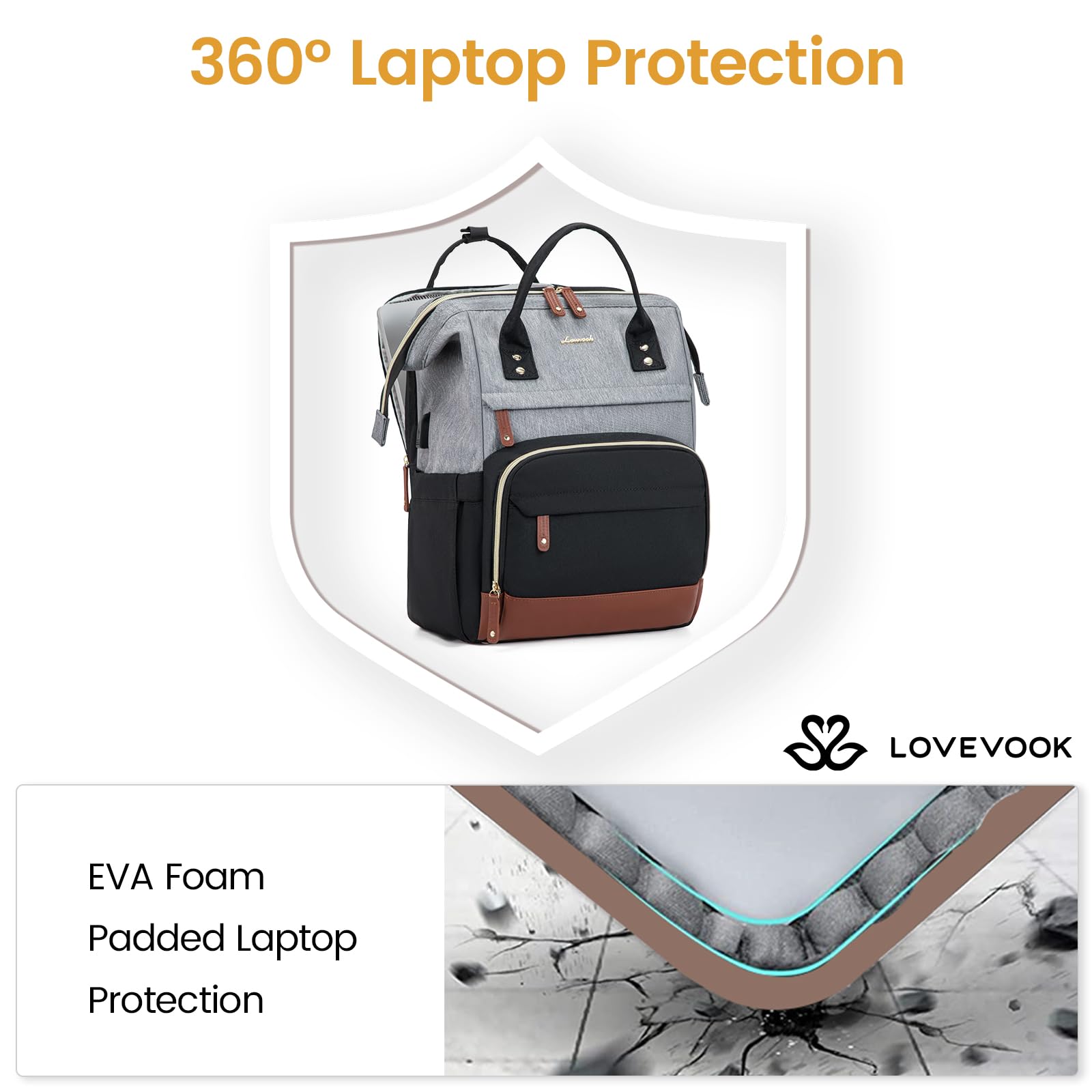 Foto 2 | Mochila Para Portátil Lovevook Para Mujer 15.6 Pulgadas A Prueba De Agua - Venta Internacional.