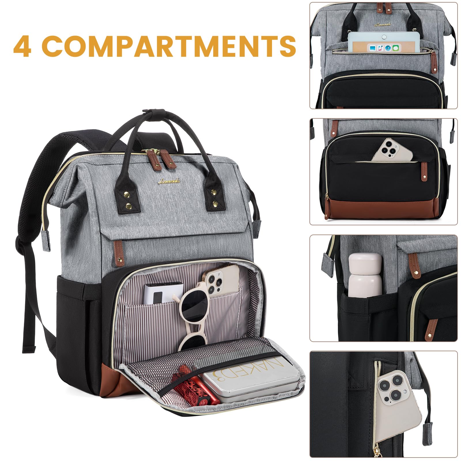 Foto 4 pulgar | Mochila Para Portátil Lovevook Para Mujer 15.6 Pulgadas A Prueba De Agua - Venta Internacional.