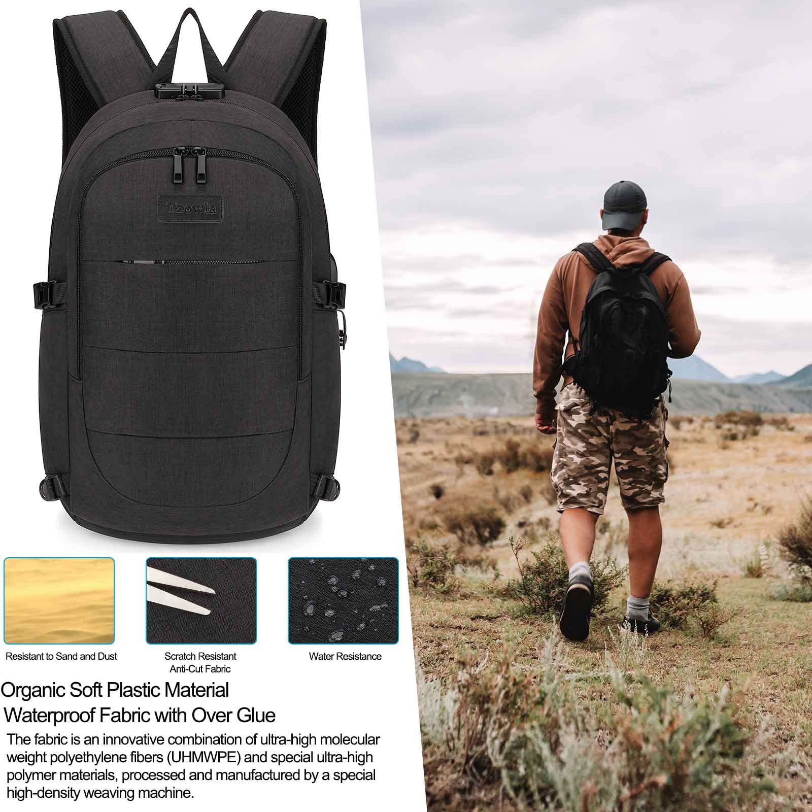 Foto 8 pulgar | Mochila Para Portátil Tzowla Antirrobo, Resistente Al Agua, 17.3 Pulgadas, Negra - Venta Internacional.