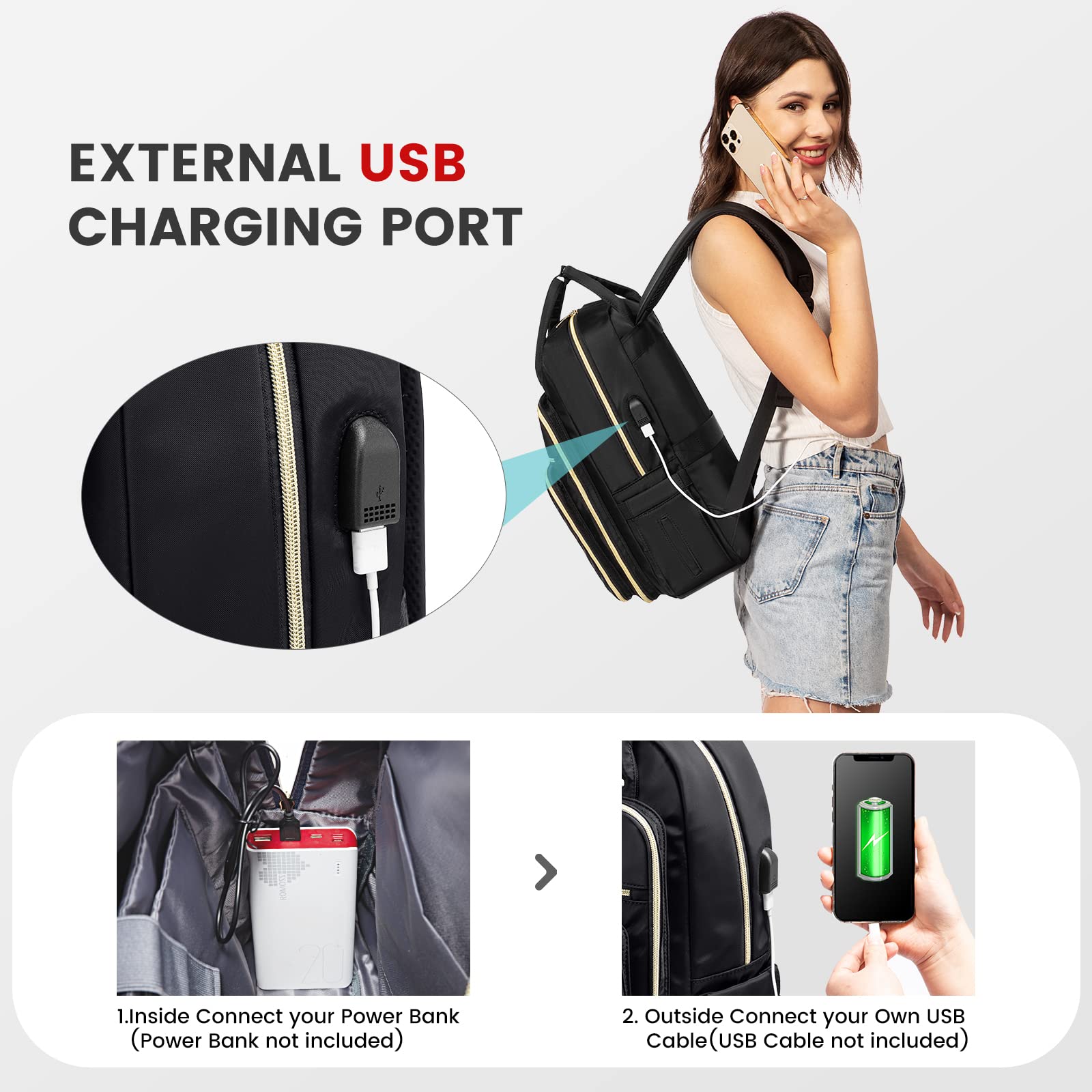 Foto 6 pulgar | Mochila Para Portátil Lovevook Para Mujer, Profesora, 15.6 Pulgadas, Impermeable - Venta Internacional.