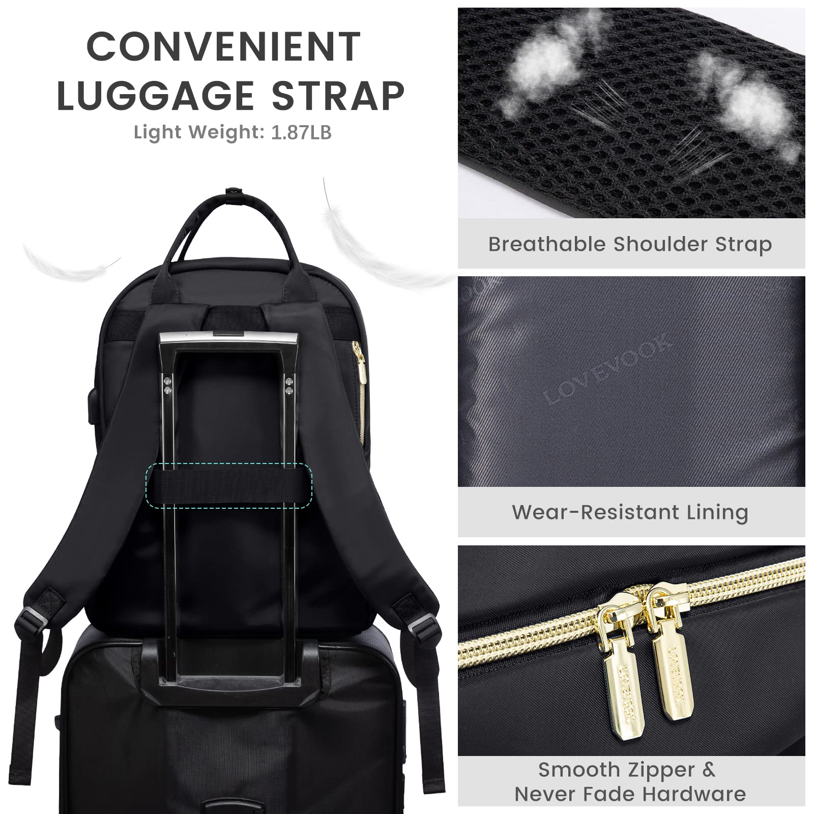 Foto 7 pulgar | Mochila Para Portátil Lovevook Para Mujer, Profesora, 15.6 Pulgadas, Impermeable - Venta Internacional.