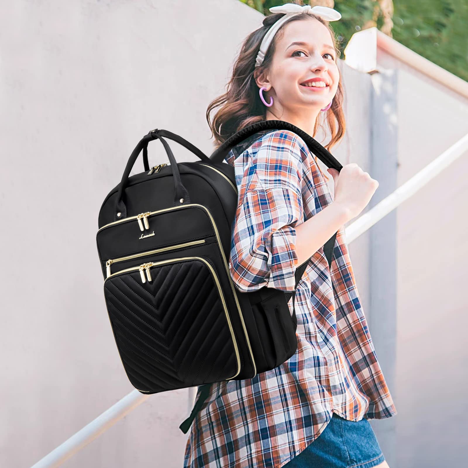 Foto 7 | Mochila Para Portátil Lovevook Para Mujer, Profesora, 15.6 Pulgadas, Impermeable - Venta Internacional.