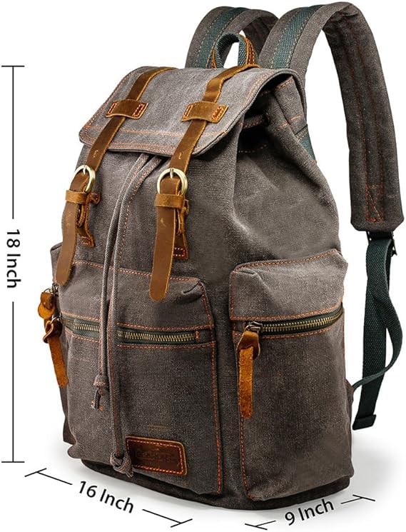 Foto 4 pulgar | Mochila Gearonic Vintage Canvas Para Hombre Y Mujer, Gris, 15 Pulgadas - Venta Internacional.