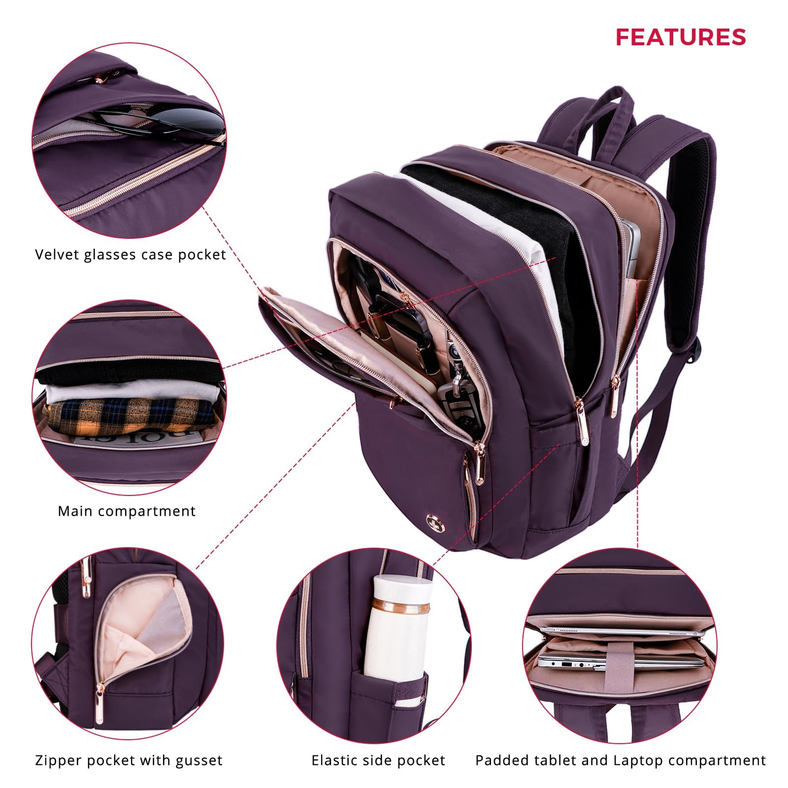 Foto 4 pulgar | Mochila Para Portátil Swissdigital Katy Rose Sd1006f-46 Púrpura - Venta Internacional.