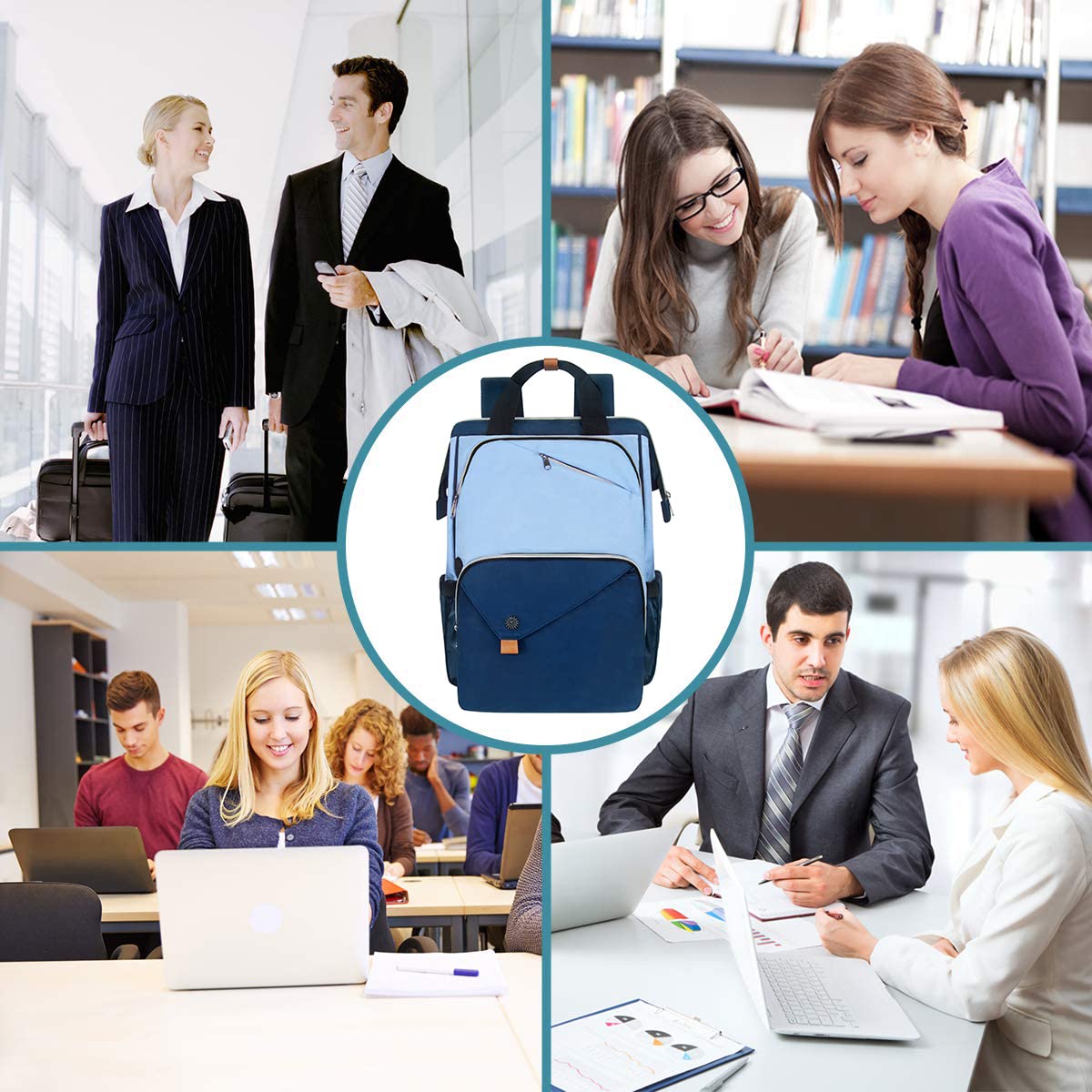 Foto 7 | Mochila Para Portátil Hap Tim 7651-bl Para Hombre Y Mujer De 15,6 Pulgadas - Venta Internacional.