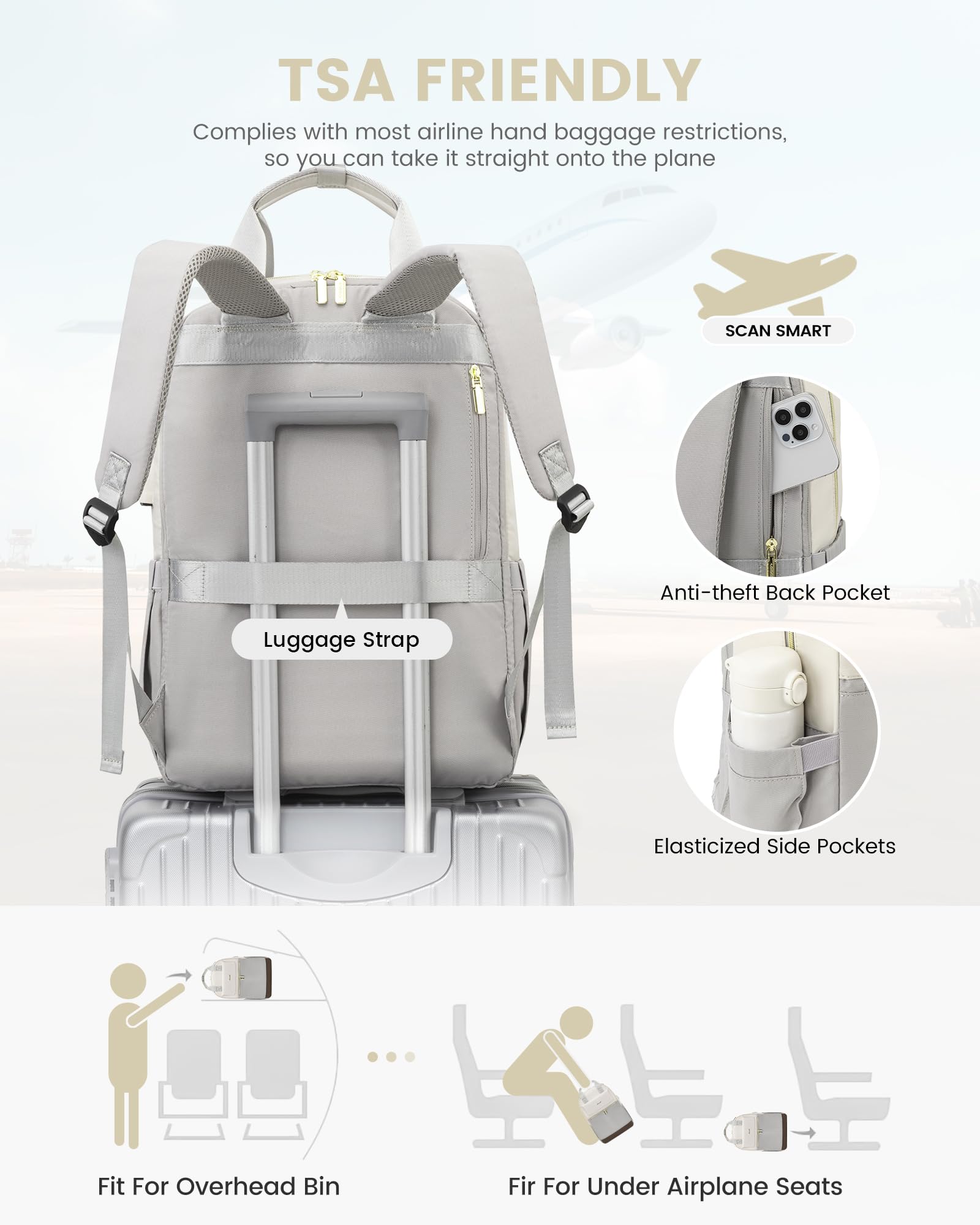Foto 4 pulgar | Mochila Para Portátil Lovevook Para Mujer De 17,3'' Con Puerto Usb A Prueba De Agua - Venta Internacional.