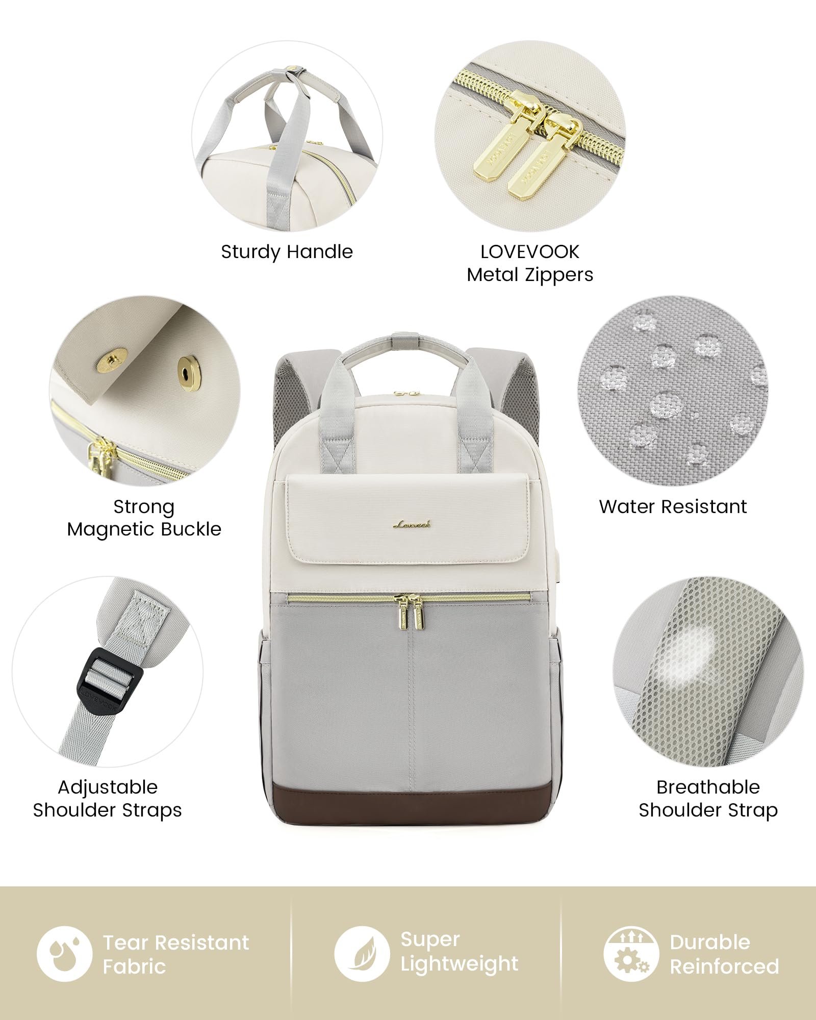 Foto 7 pulgar | Mochila Para Portátil Lovevook Para Mujer De 17,3'' Con Puerto Usb A Prueba De Agua - Venta Internacional.