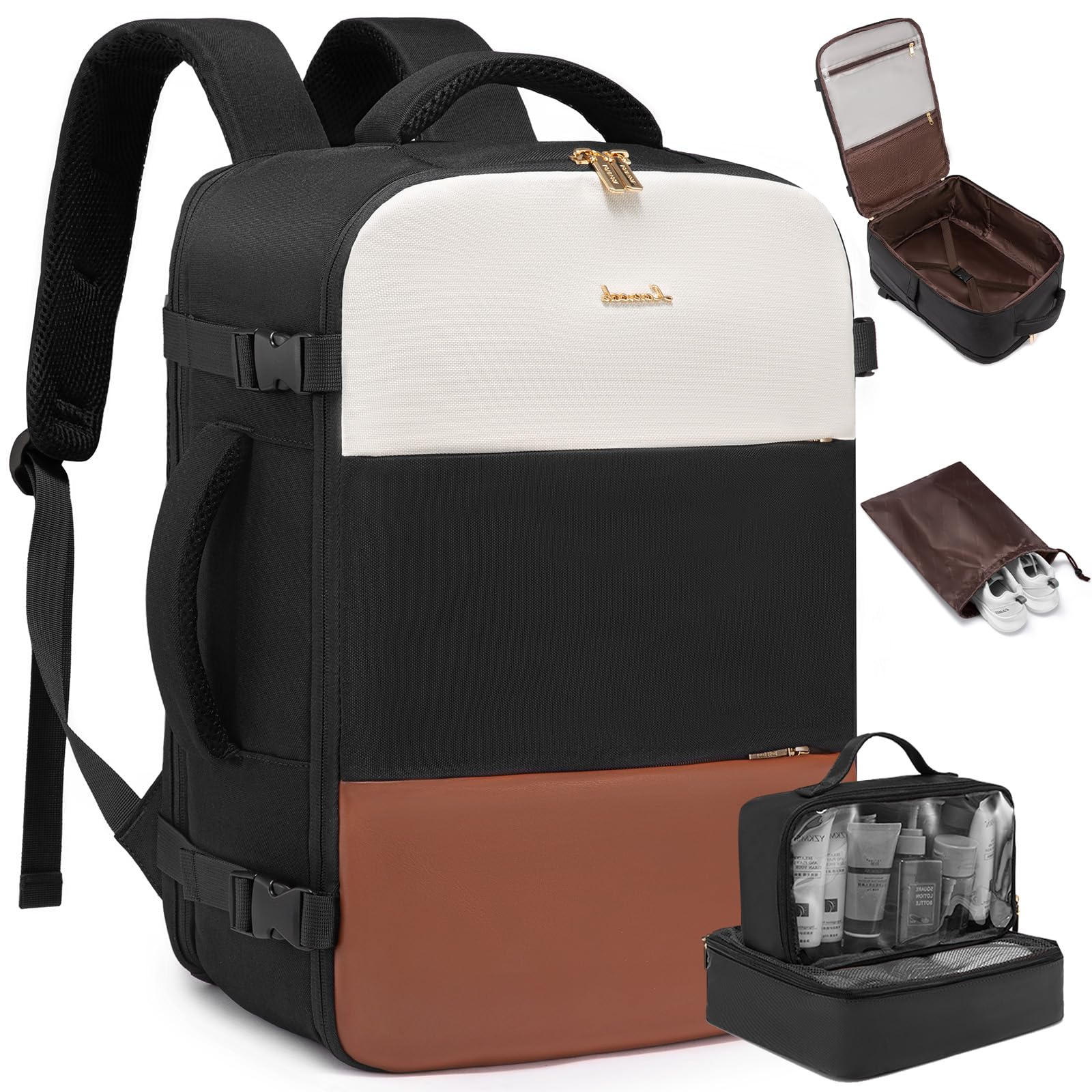 Foto 2 pulgar | Mochila De Viaje Lovevook Para Mujer Con Cubos De Embalaje De 35 L, Color Beige - Venta Internacional.
