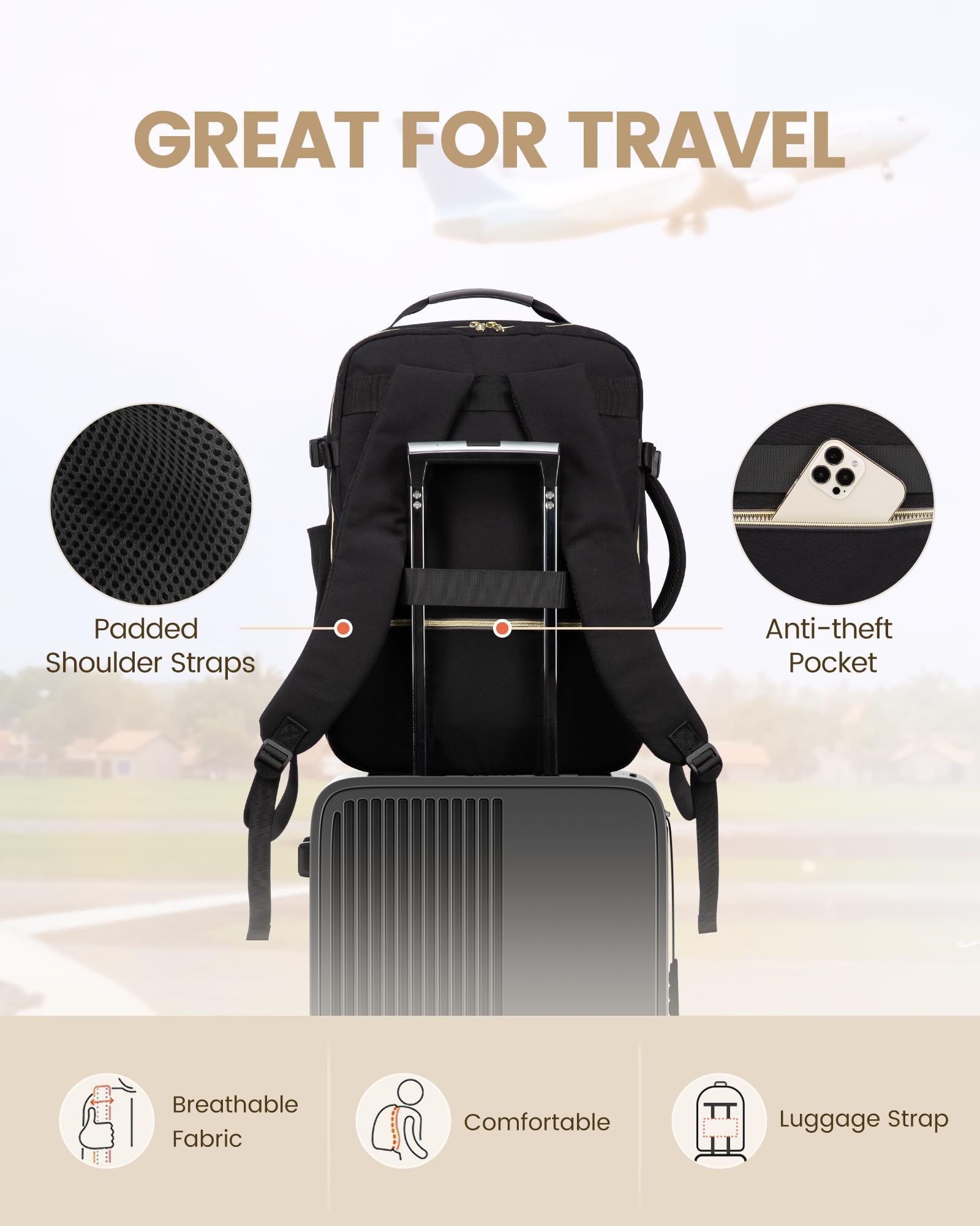 Foto 7 pulgar | Mochila De Viaje Para Portátil Lovevook 50 L Impermeable 46 Cm Negra - Venta Internacional.
