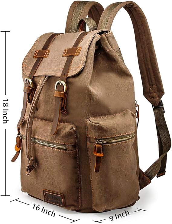 Foto 4 pulgar | Mochila Gearonic Vintage De Lona Para Hombre Y Mujer, Color Marrón - Venta Internacional.