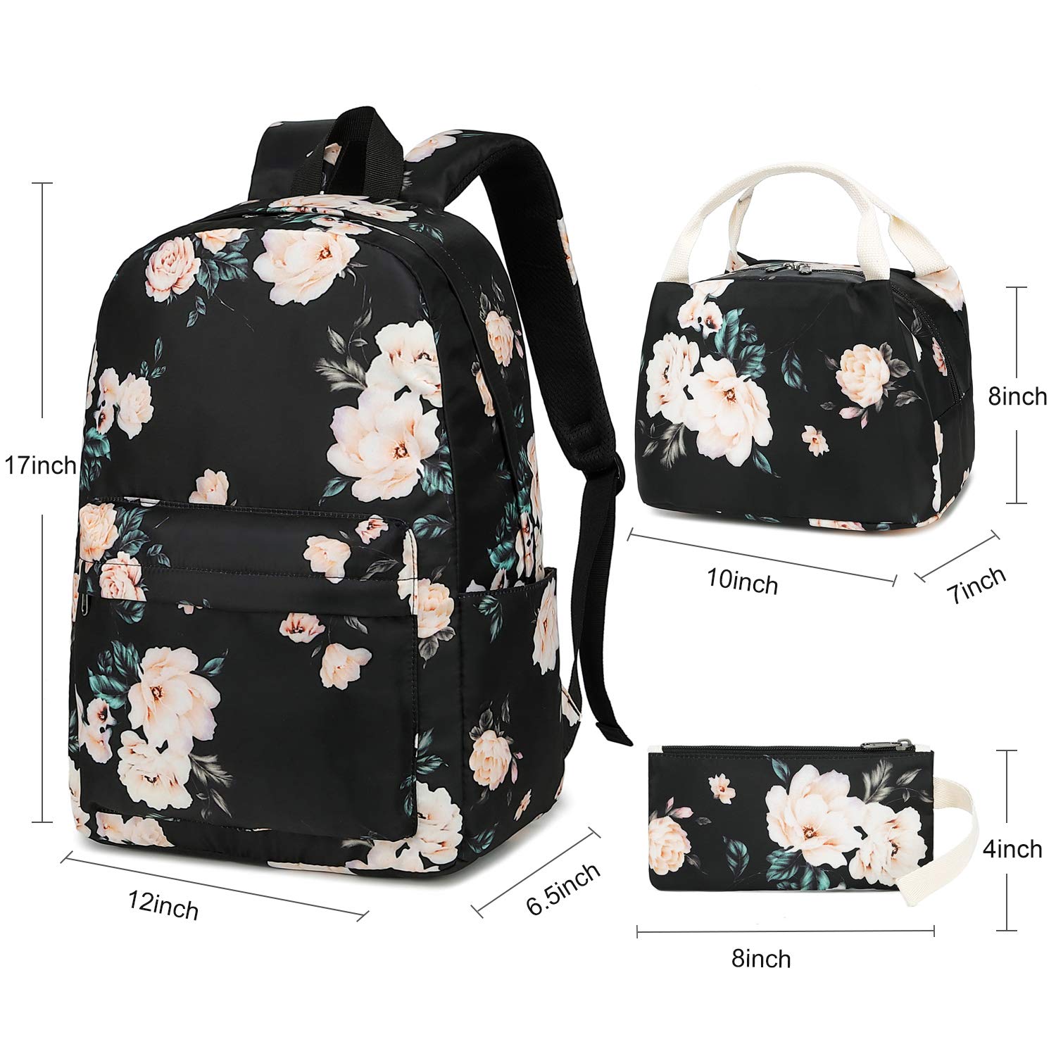 Foto 3 pulgar | Mochila Bluboon School Teen Girls Para Portátil De 15 Pulgadas Con Bolsa De Almuerzo - Venta Internacional.