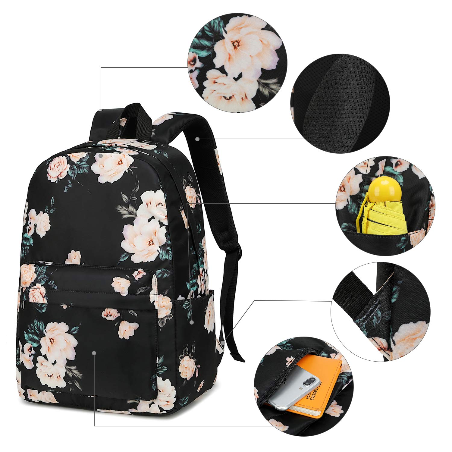 Foto 6 pulgar | Mochila Bluboon School Teen Girls Para Portátil De 15 Pulgadas Con Bolsa De Almuerzo - Venta Internacional.