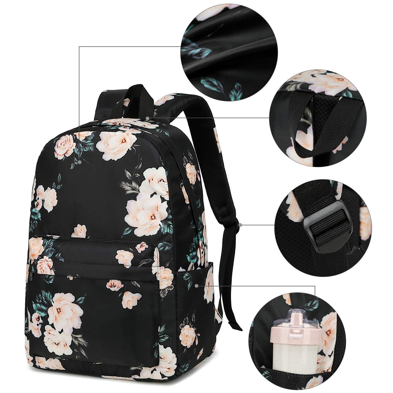 Foto 7 pulgar | Mochila Bluboon School Teen Girls Para Portátil De 15 Pulgadas Con Bolsa De Almuerzo - Venta Internacional.