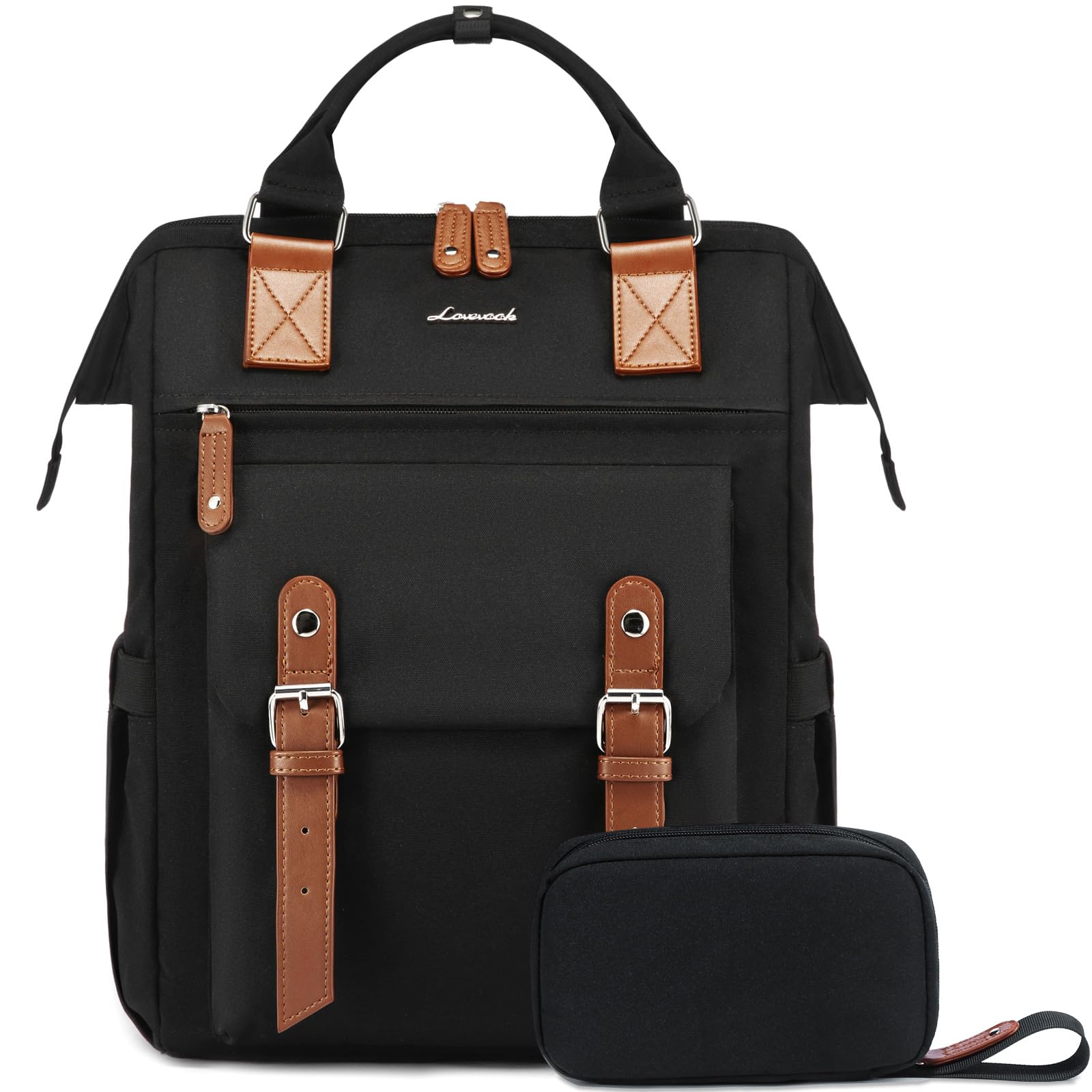 Mochila Para Portátil Lovevook Para Mujer, Trabajo, Viajes, 15.6 Pulgadas, Negro-marrón - Venta Internacional.