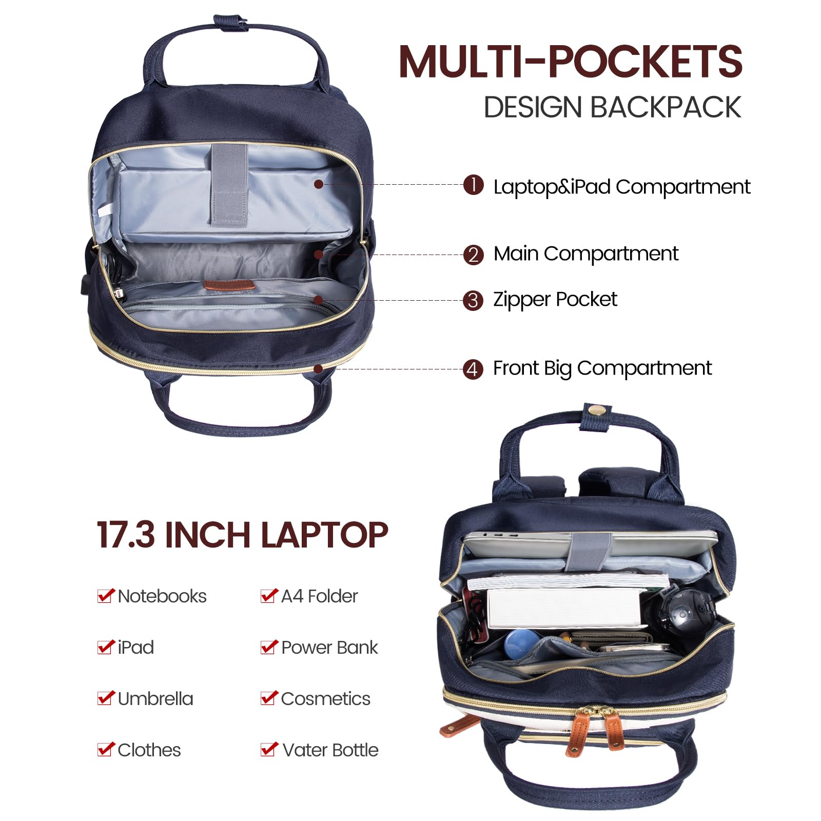 Foto 8 pulgar | Mochila Lovevook Para Portátil De Mujer De 17 Pulgadas De Nailon Impermeable - Venta Internacional.