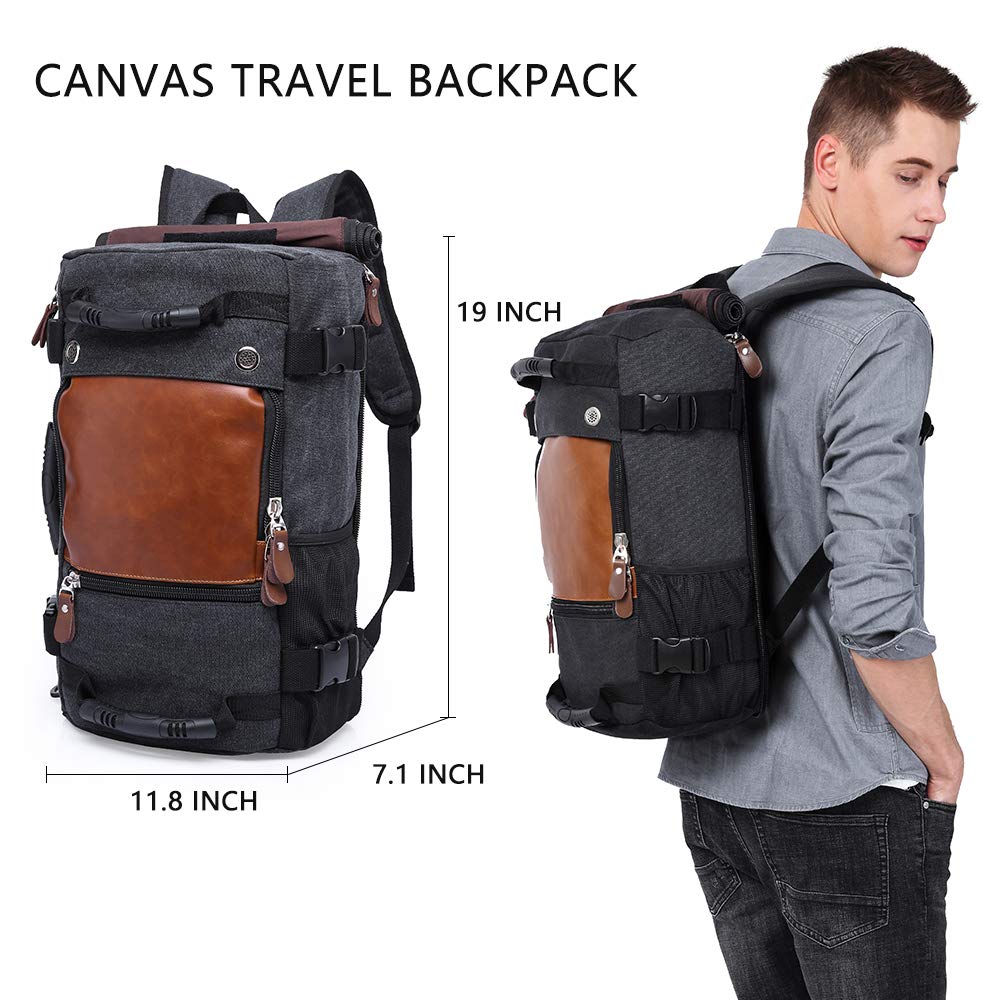 Foto 3 pulgar | Mochila Kaka Para Hombre, Bolsa De Viaje Carry On Weekender Negra 15.6 Pulgadas - Venta Internacional.