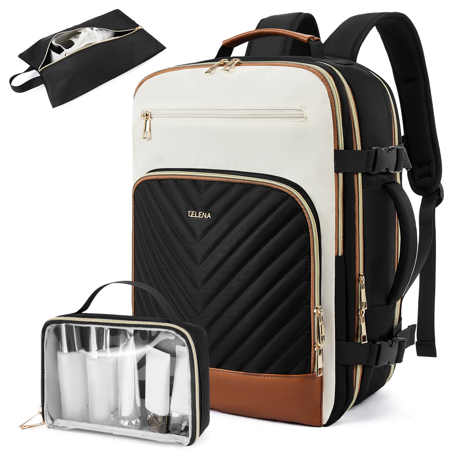 Foto 1 | Mochila De Viaje Telena Para Portátil De 15.6 Pulgadas Para Mujer, Color Negro - Venta Internacional.