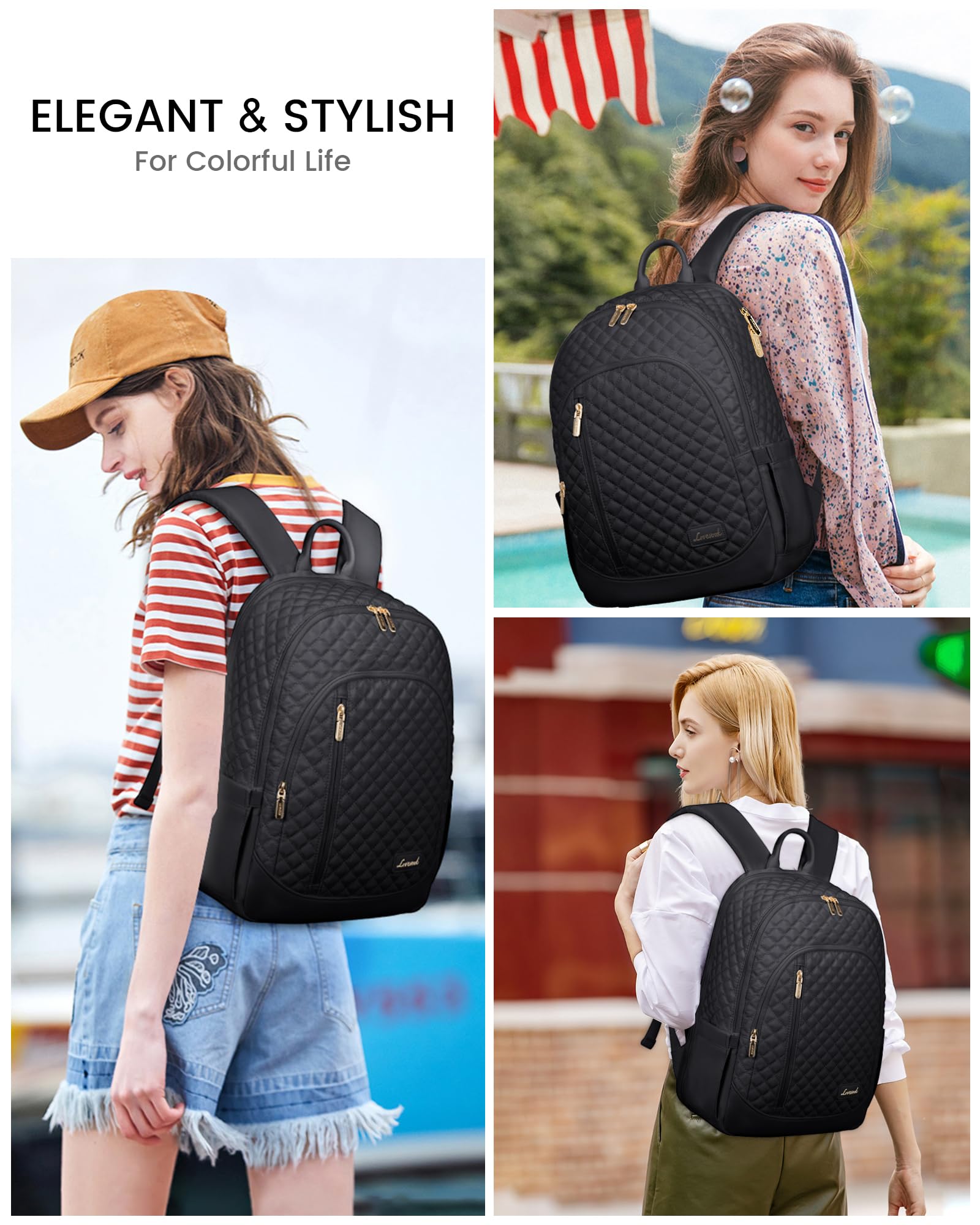 Foto 8 pulgar | Mochila De Viaje Lovevook Elegant Style Para Portátil De 17 Pulgadas Para Mujer - Venta Internacional.
