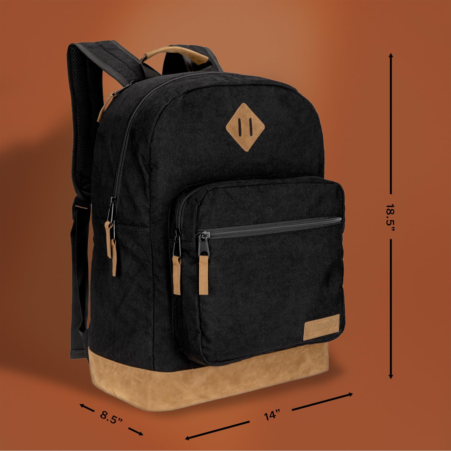Foto 3 | Mochila Wrangler Yellowstone Negra Robusta y Resistente al Agua - Venta Internacional
