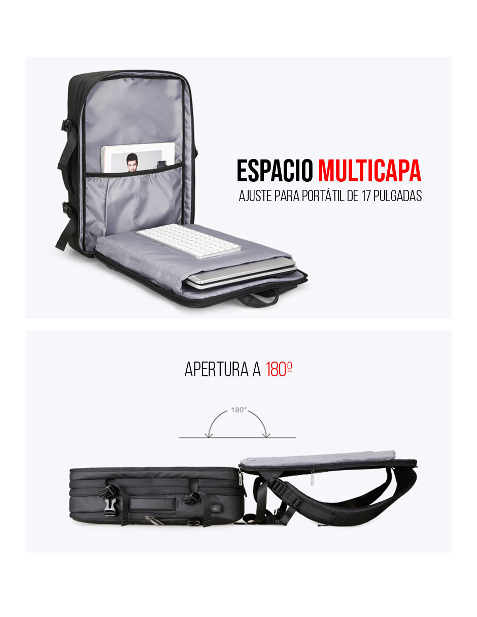 Foto 6 pulgar | Mochila Expandible Mark Ryden 8057 Gris