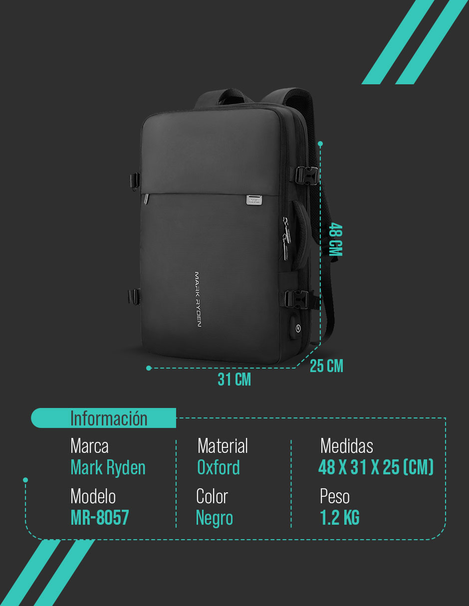 Foto 7 pulgar | Mochila Expandible Mark Ryden 8057 Gris