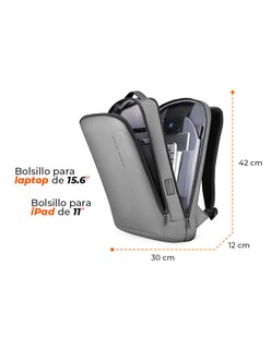 Foto 6 | Mochila Ligera Mark Ryden para Laptop de 15.6'' 9008 Gris