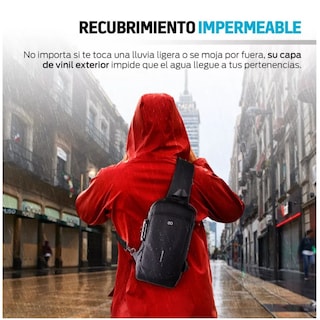 Foto 3 | Mini Mariconera Impermeable Con Puerto Usb Eo Safe Imports Esi-11519-1 Negro