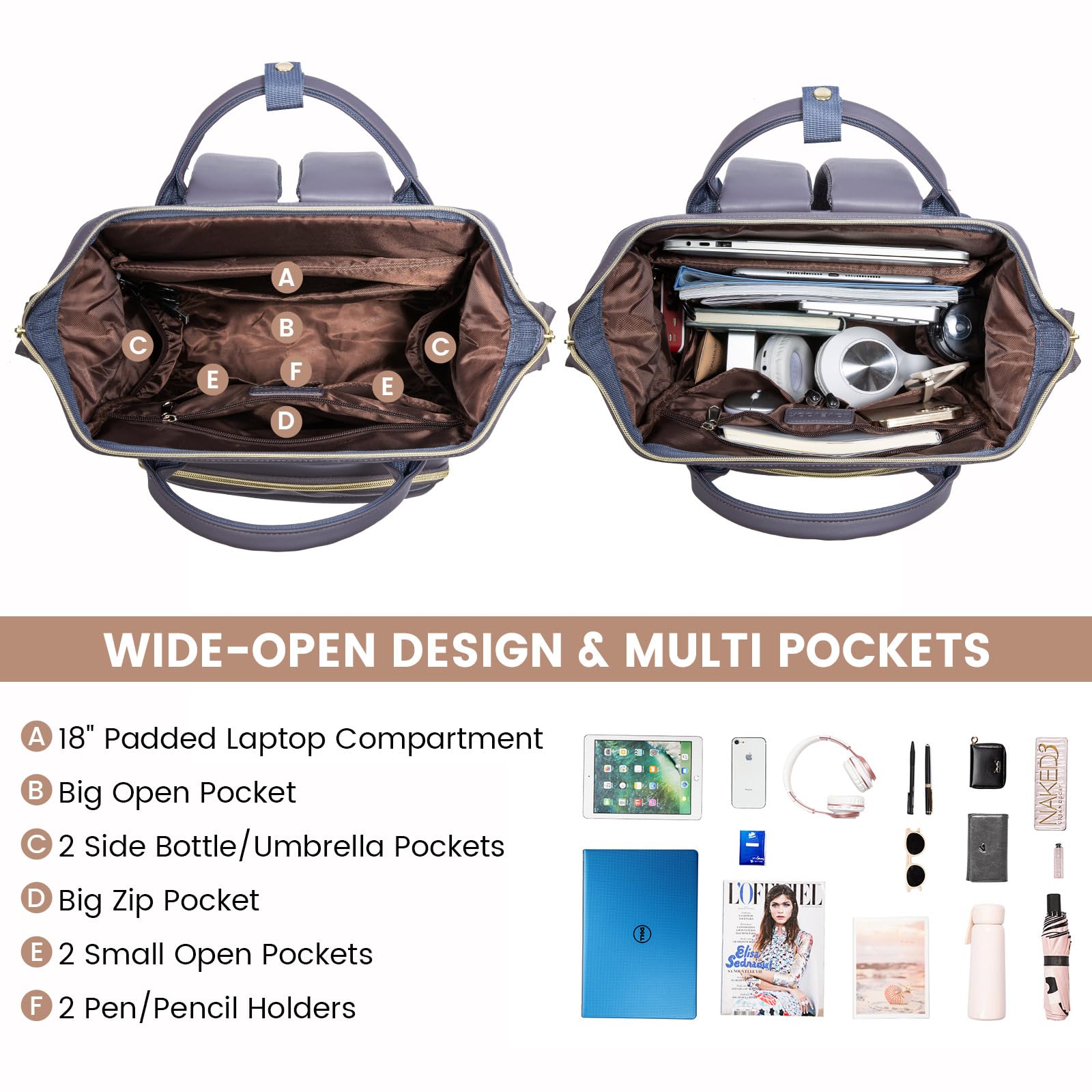 Foto 3 pulgar | Mochila para Portátil Lovevook de Piel 18 Pulgadas para Mujer - Venta Internacional