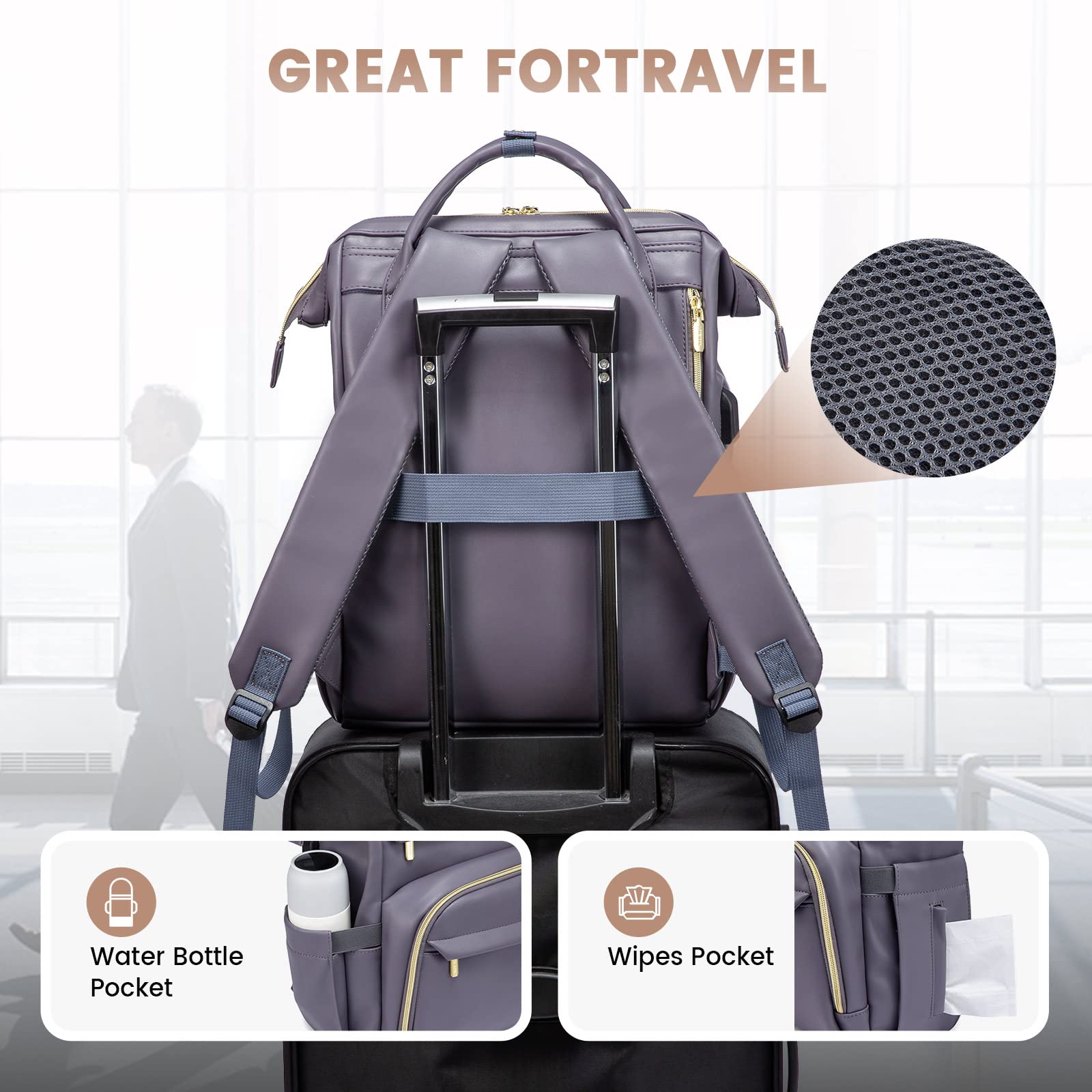 Foto 6 pulgar | Mochila para Portátil Lovevook de Piel 18 Pulgadas para Mujer - Venta Internacional