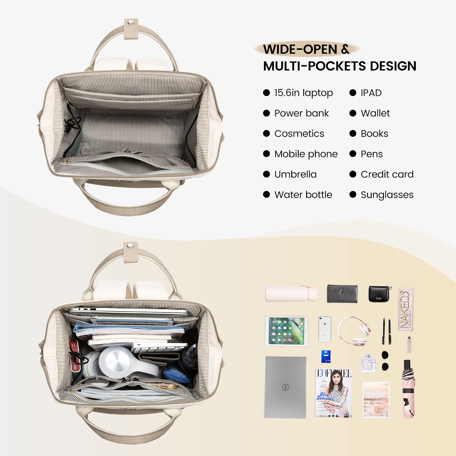 Foto 3 pulgar | Mochila para Portátil Lovevook Impermeable de 15,6 " con Puerto USB para Mujer - Venta Internacional