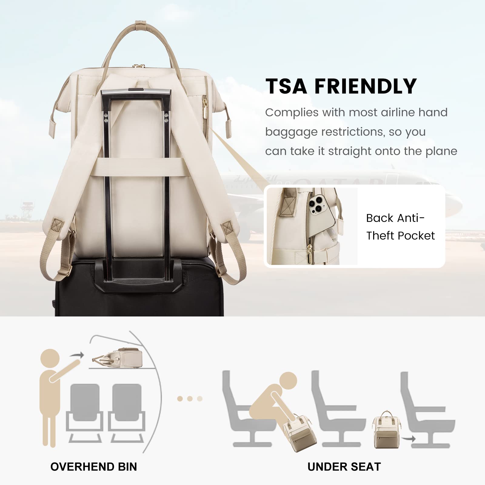 Foto 7 pulgar | Mochila para Portátil Lovevook Impermeable de 15,6 " con Puerto USB para Mujer - Venta Internacional