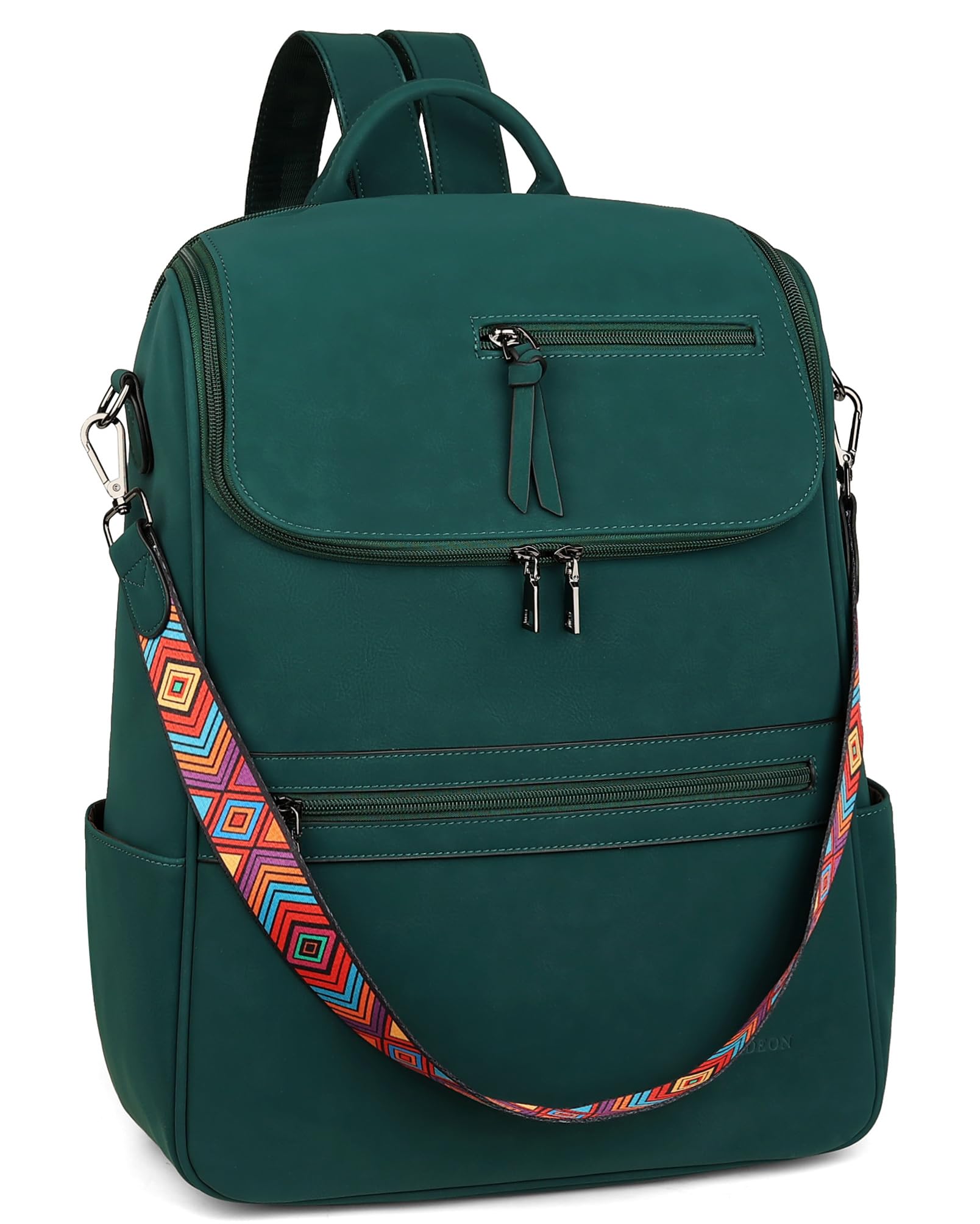 Foto 1 | Mochila para Portátil Fadeon Leather Travel Green 15.6 Pulgadas para Mujer - Venta Internacional