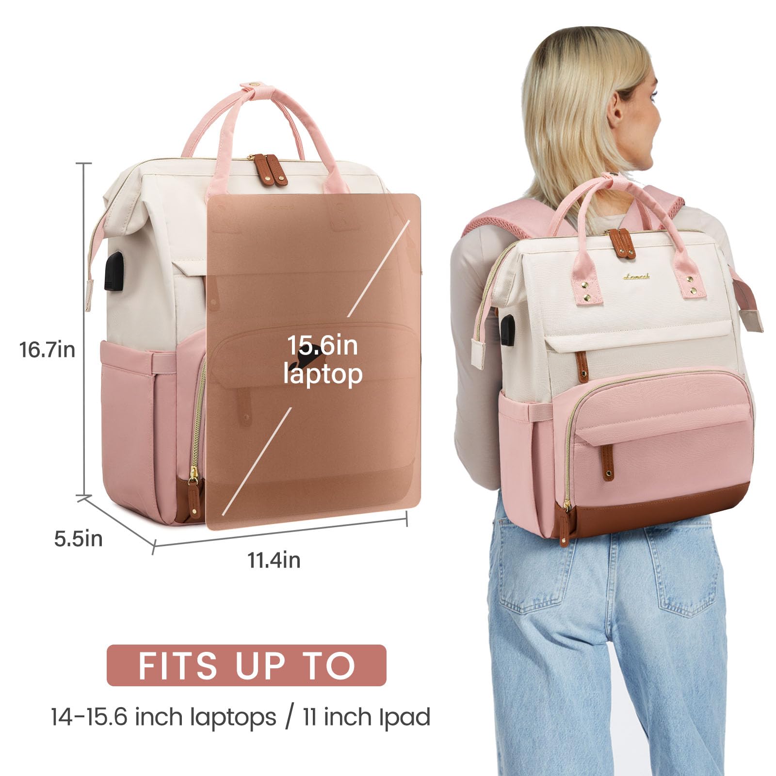 Foto 6 | Mochila para Portátil Lovevook para Mujer- Venta Internacional