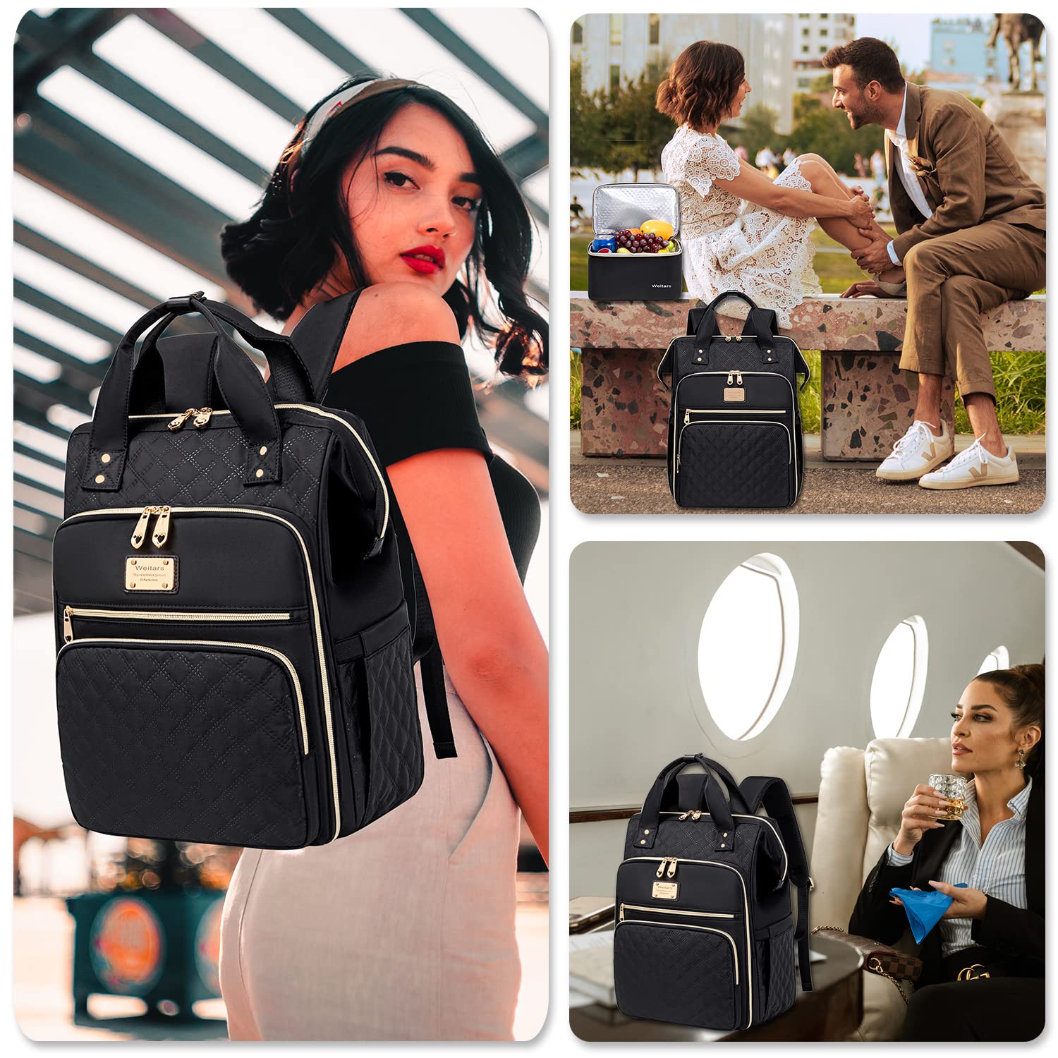 Foto 7 pulgar | Mochila Weitars Negra para Mujer- Venta Internacional