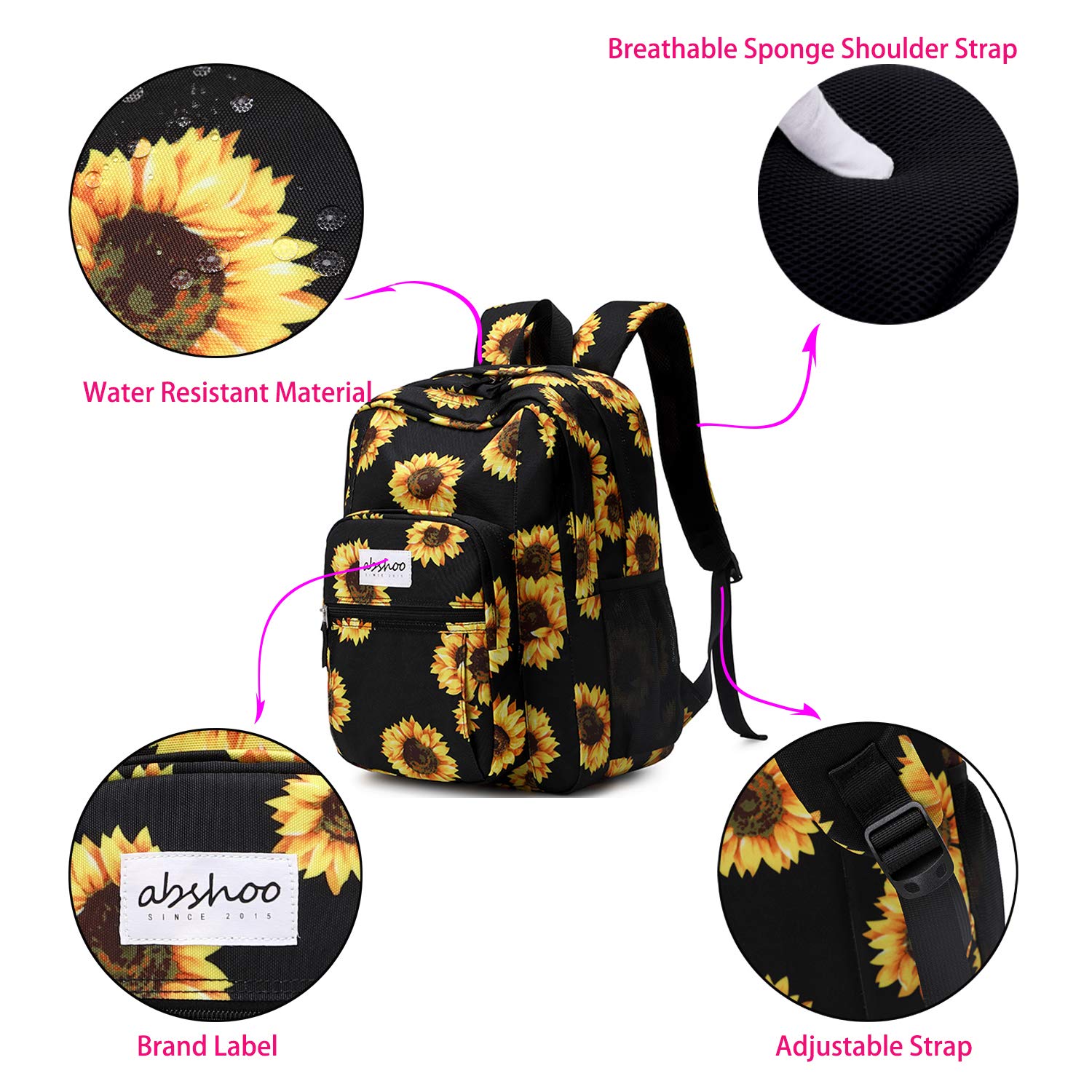 Foto 4 pulgar | Mochila Abshoo Classical Basic Sunflower  - Venta Internacional