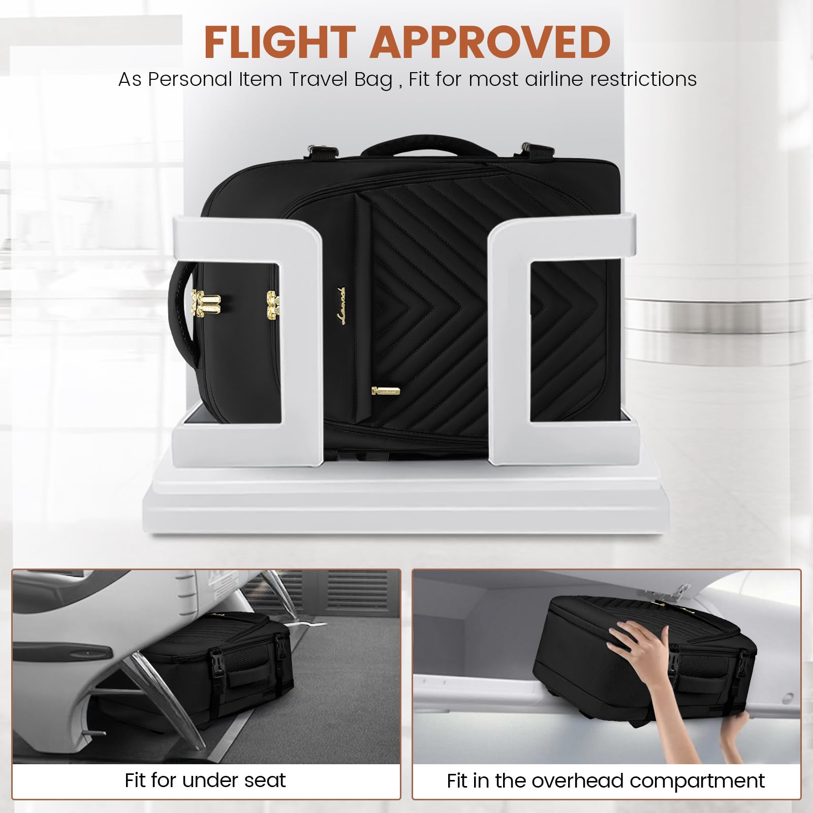 Foto 3 pulgar | Mochila de Viaje Lovevook 50 l para Portátil de 18 Pulgadas Negra para Mujer - Venta Internacional
